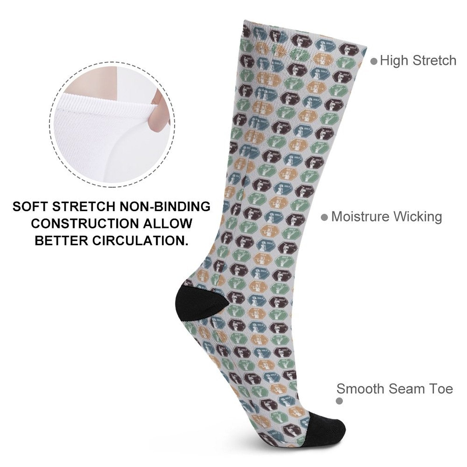 Golf posture Prined socks Gifts for Men Women