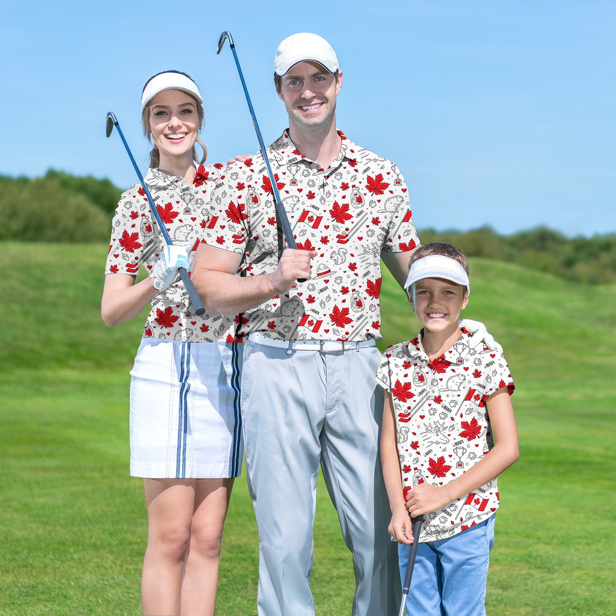 Family Canadian Balloon Squirrel Maple Leaves set Golf Championship Trophy tournament