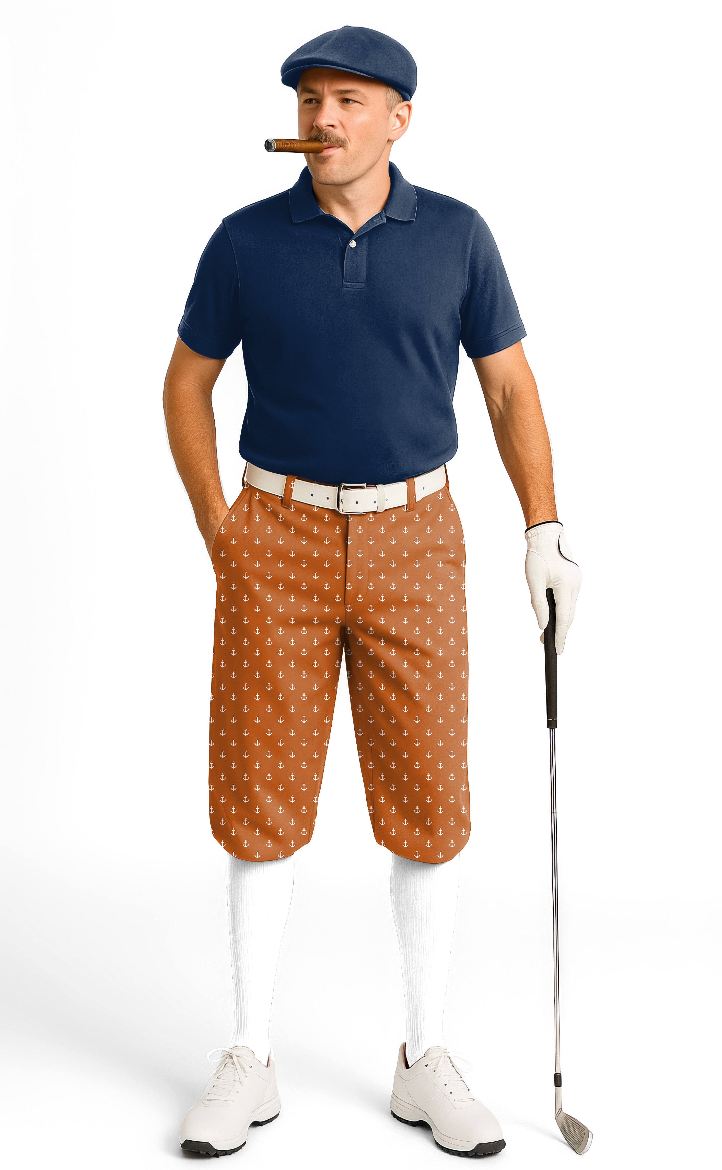 Orange Anchor Men's Golf Knickers Pants