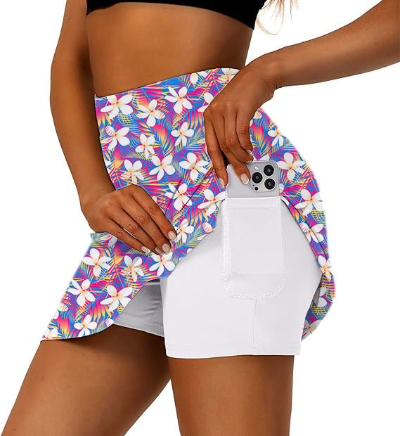 Women's Rainbow Tropics Golf Skirts Inner Shorts Pocket