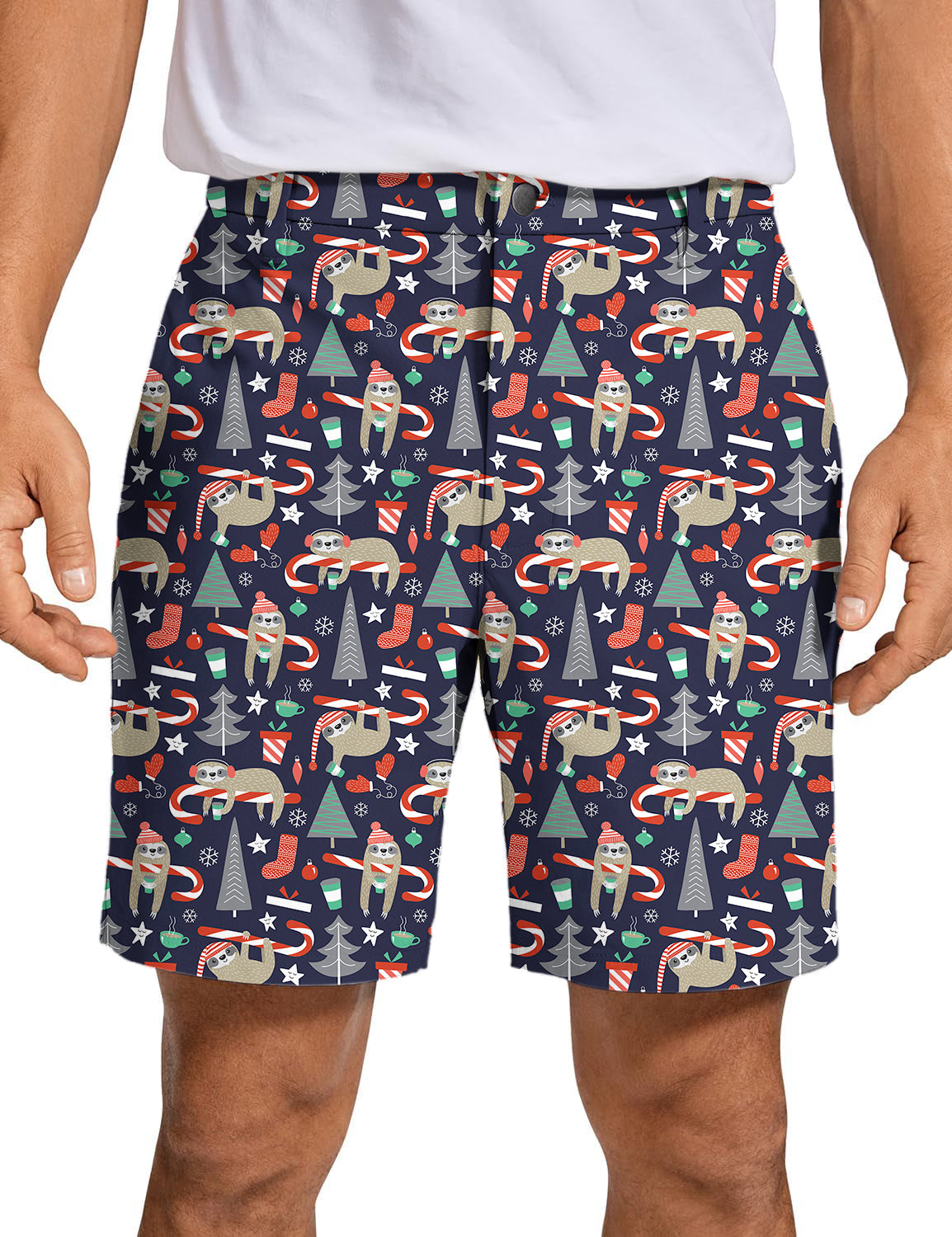 Men's Sloth Christmas Golf Shorts