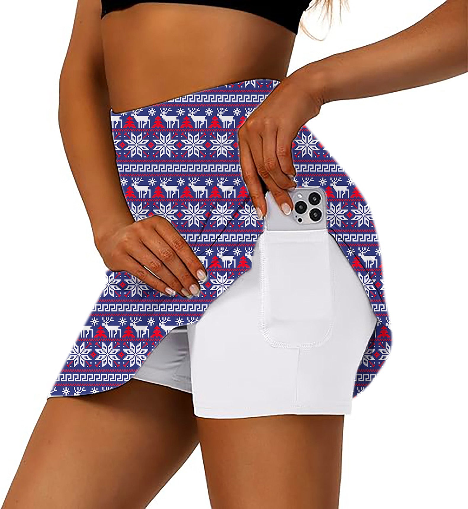 Women's Winter Wonderland Golf Skirts Inner Shorts Pocket