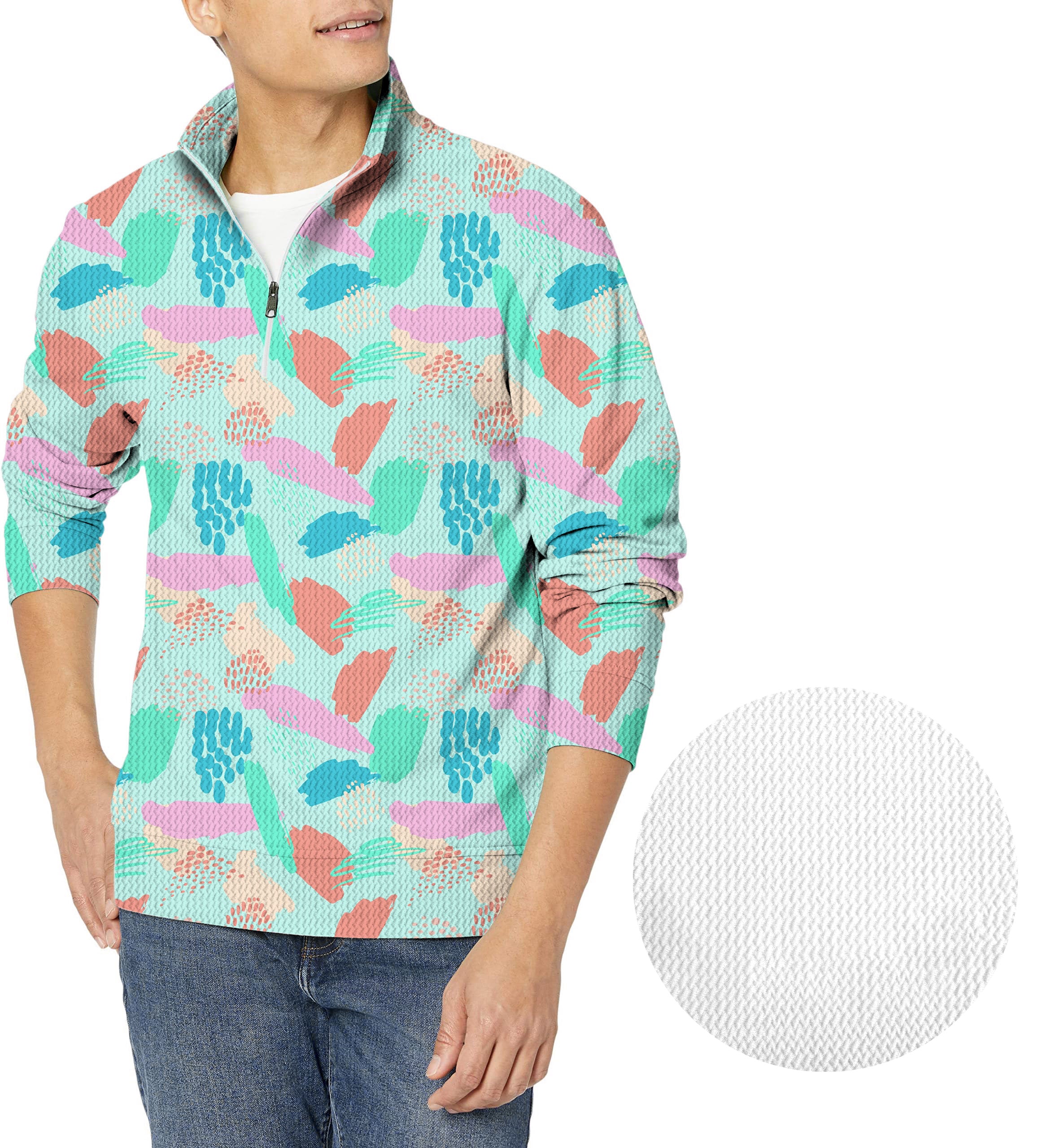 Graffiti-Men's Golf Waffle Zipper Pullover