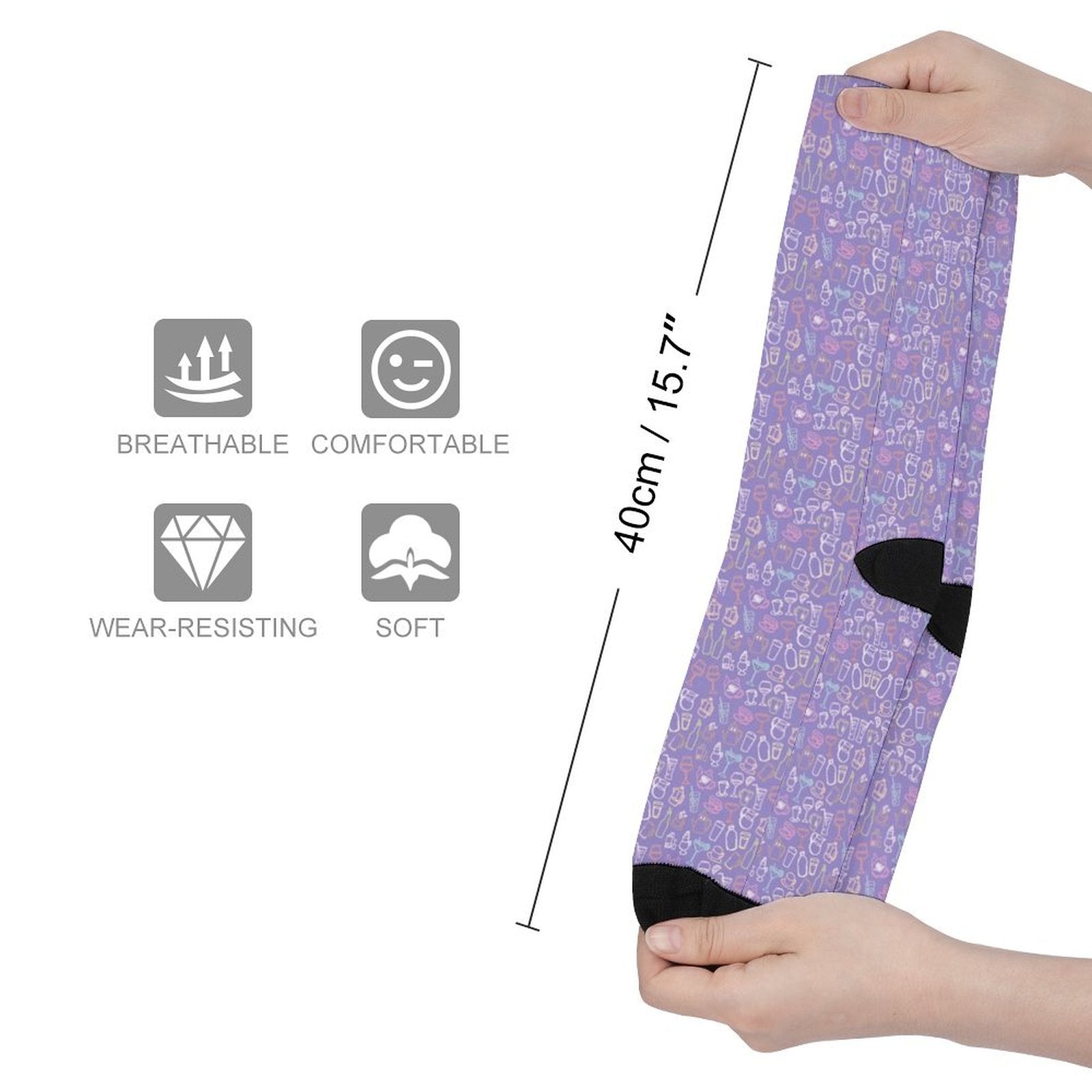 Here for the Drinks Prined socks Gifts for Men Women