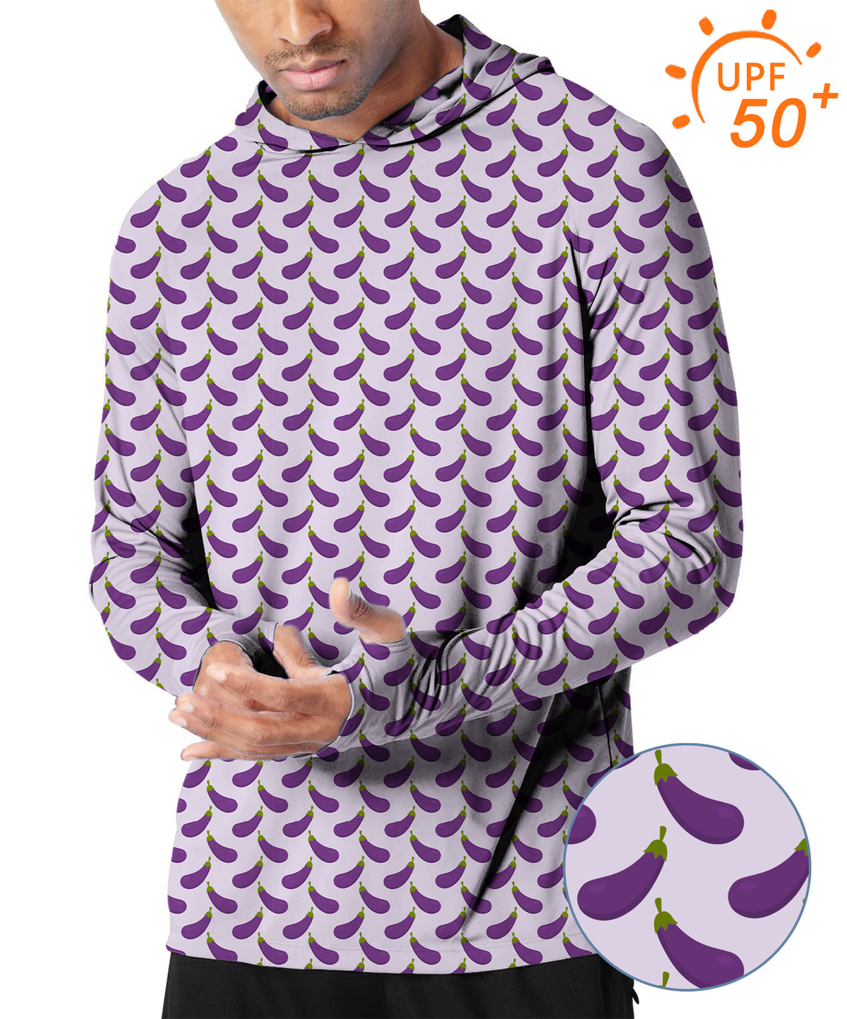 Men's Outdoor Purple eggplant Golf Sun Protection Loose Fit  hoodies