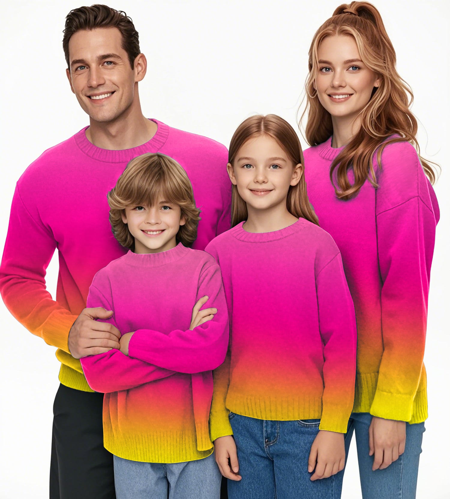 Neon Gradients Crewneck Pullover Ugly Sweater Men Women boy girl family