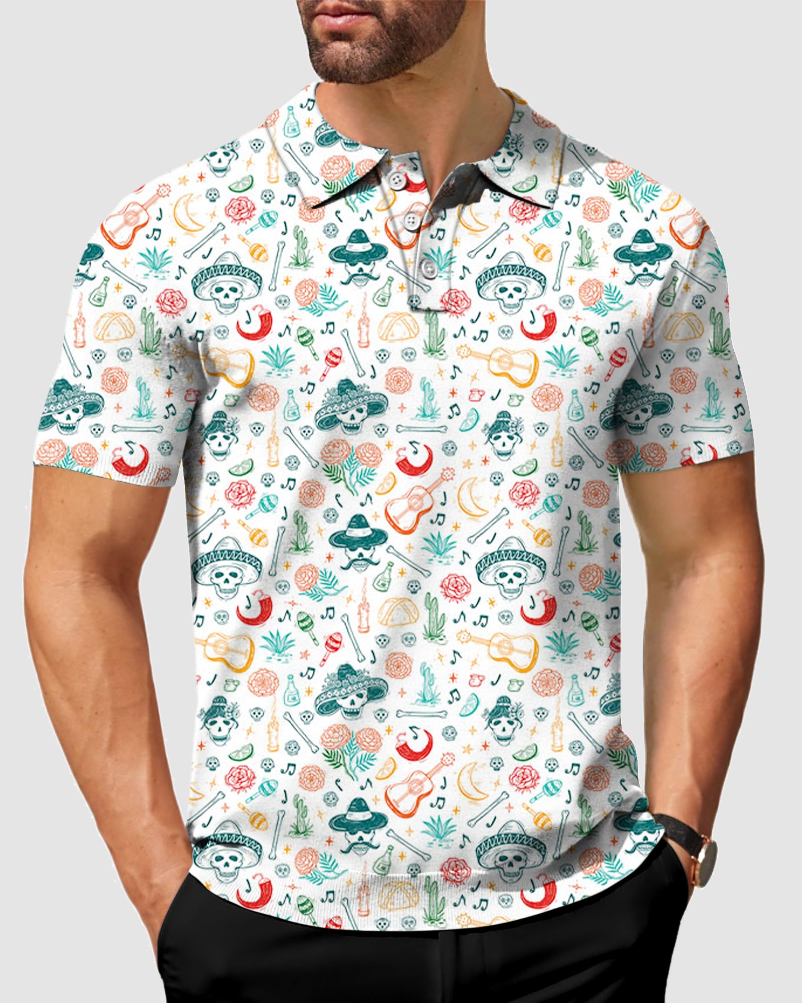 Men's skull Polo