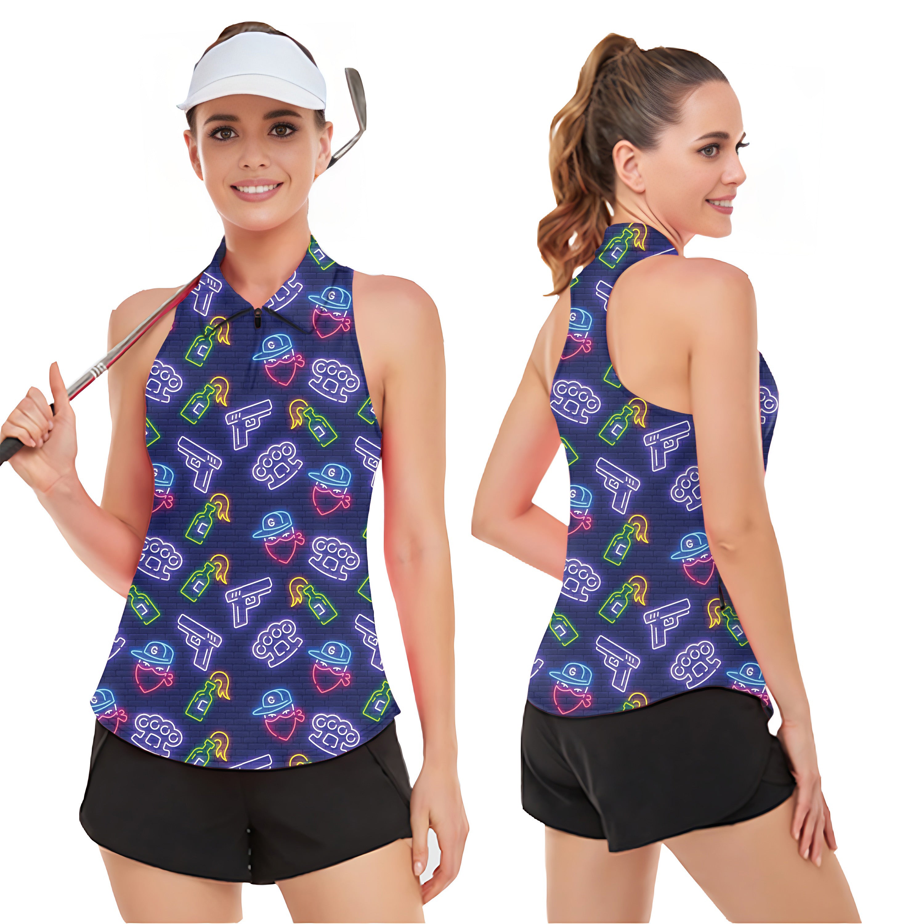 Sharp shooter Women‘s Sleeveless Golf Tank Top Shirt Polo