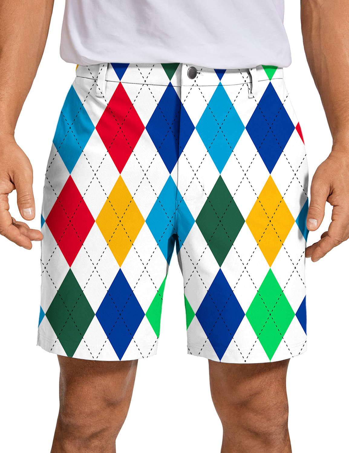 Men's Argyle Colorful Golf Shorts