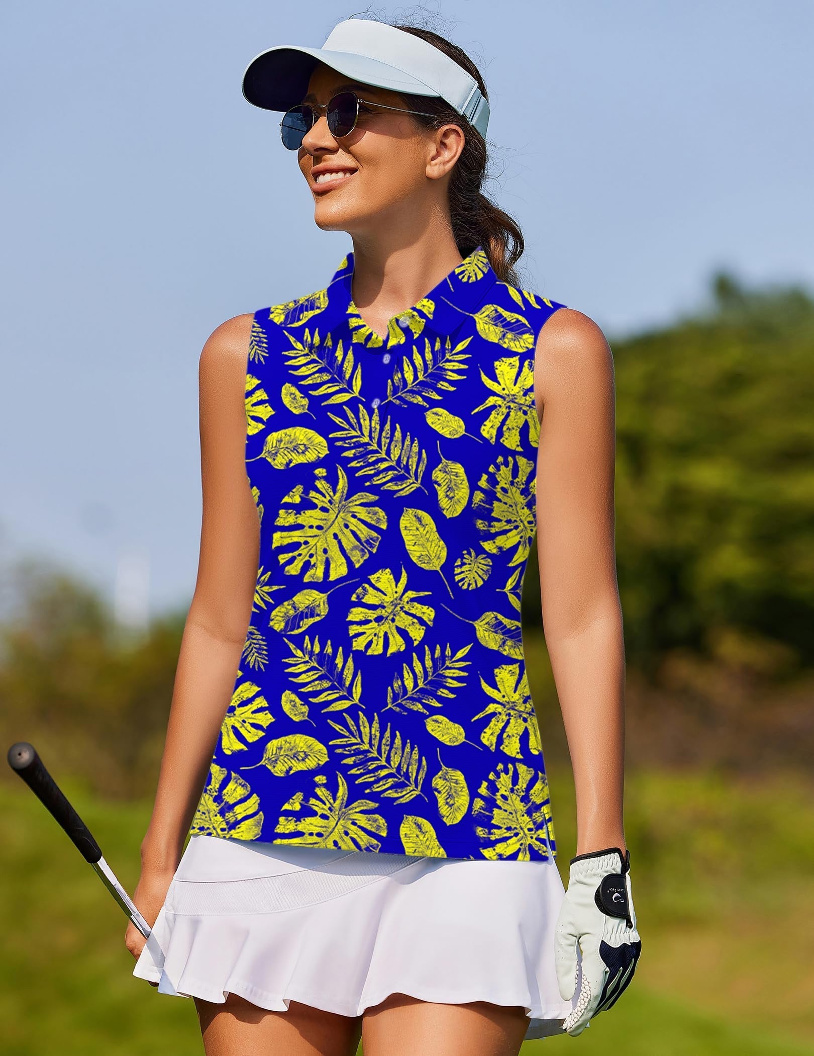 Tropical plants Women's golf Sleeveless shirt