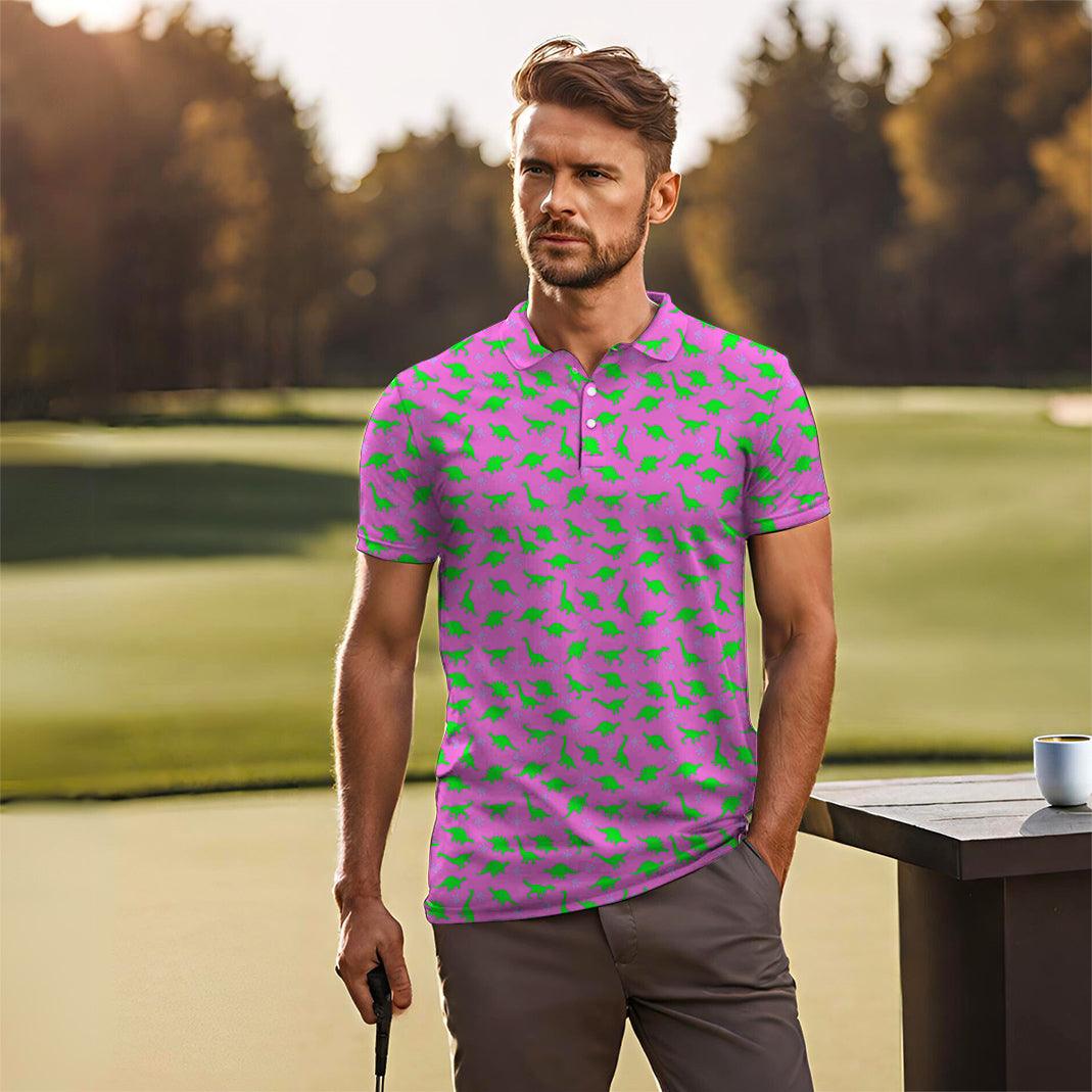 Men's golf polo Pink Land Before Time