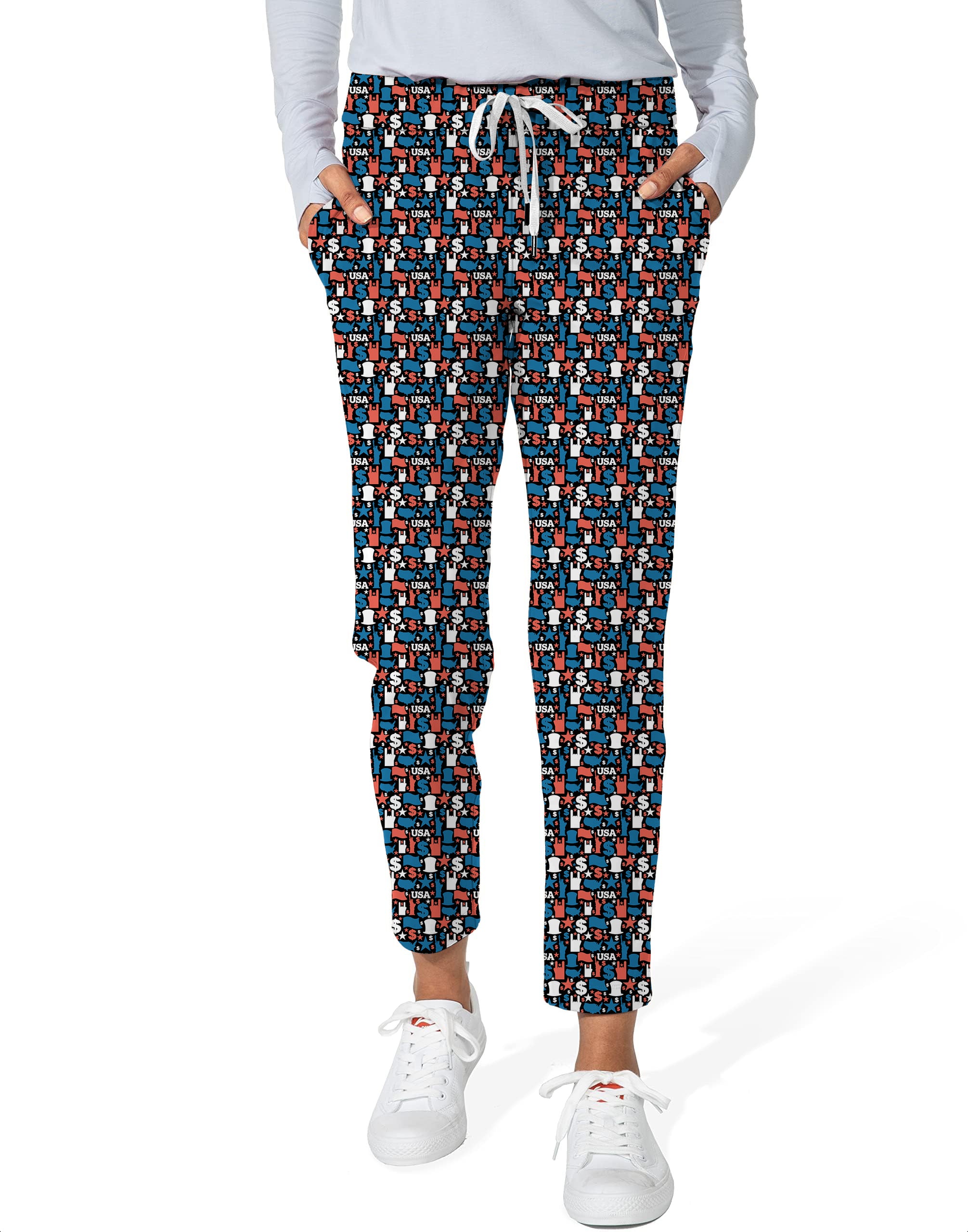 USA national ornament-Women's 7/8 Stretch Ankle Golf Pants