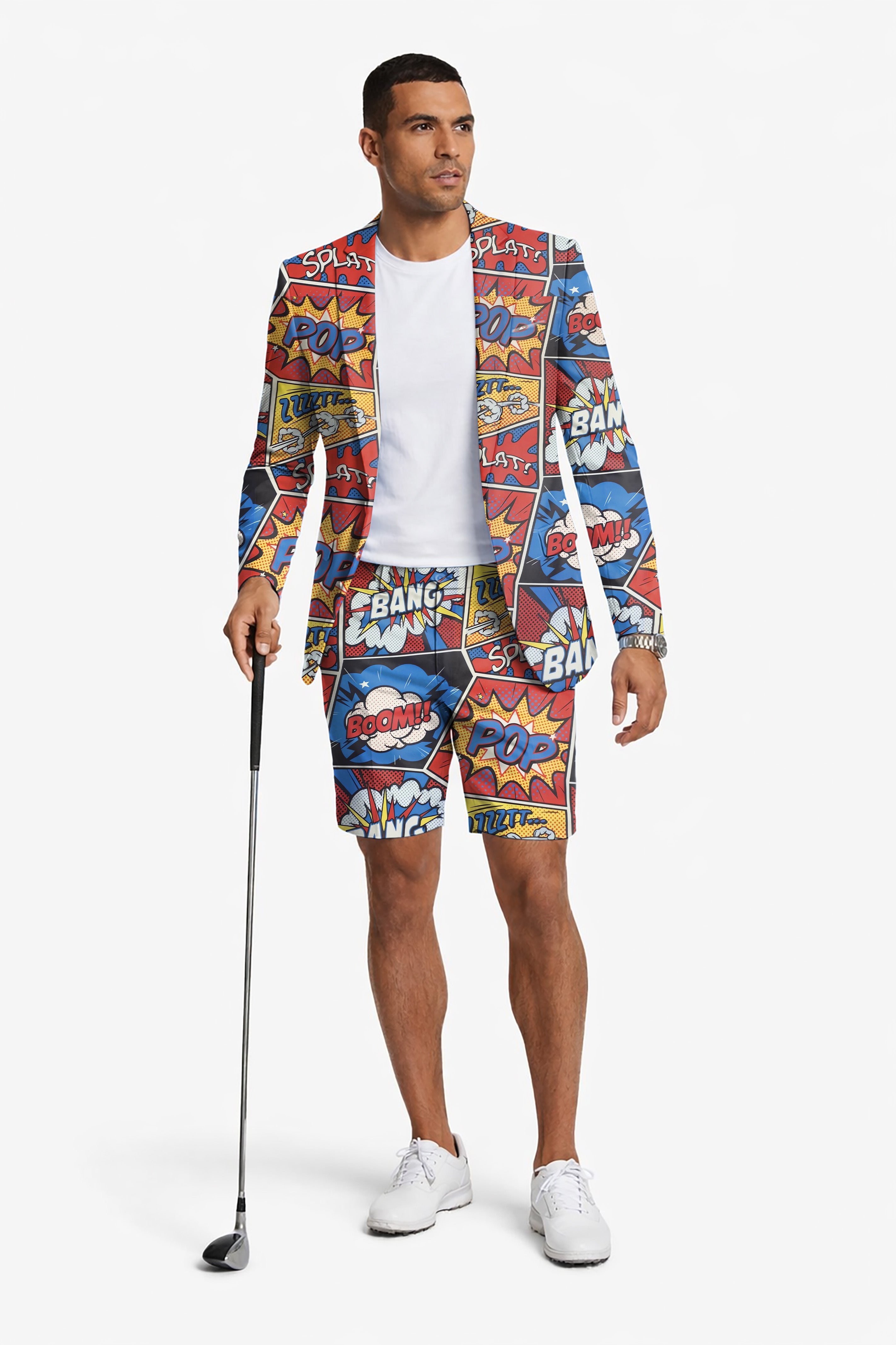 COMICS BANG Men's Party Costumes-Theme Party 2pcs Suit set-Blazer Shorts