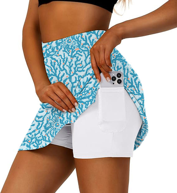 Women's Electric Corals Golf Skirts Inner Shorts Pocket