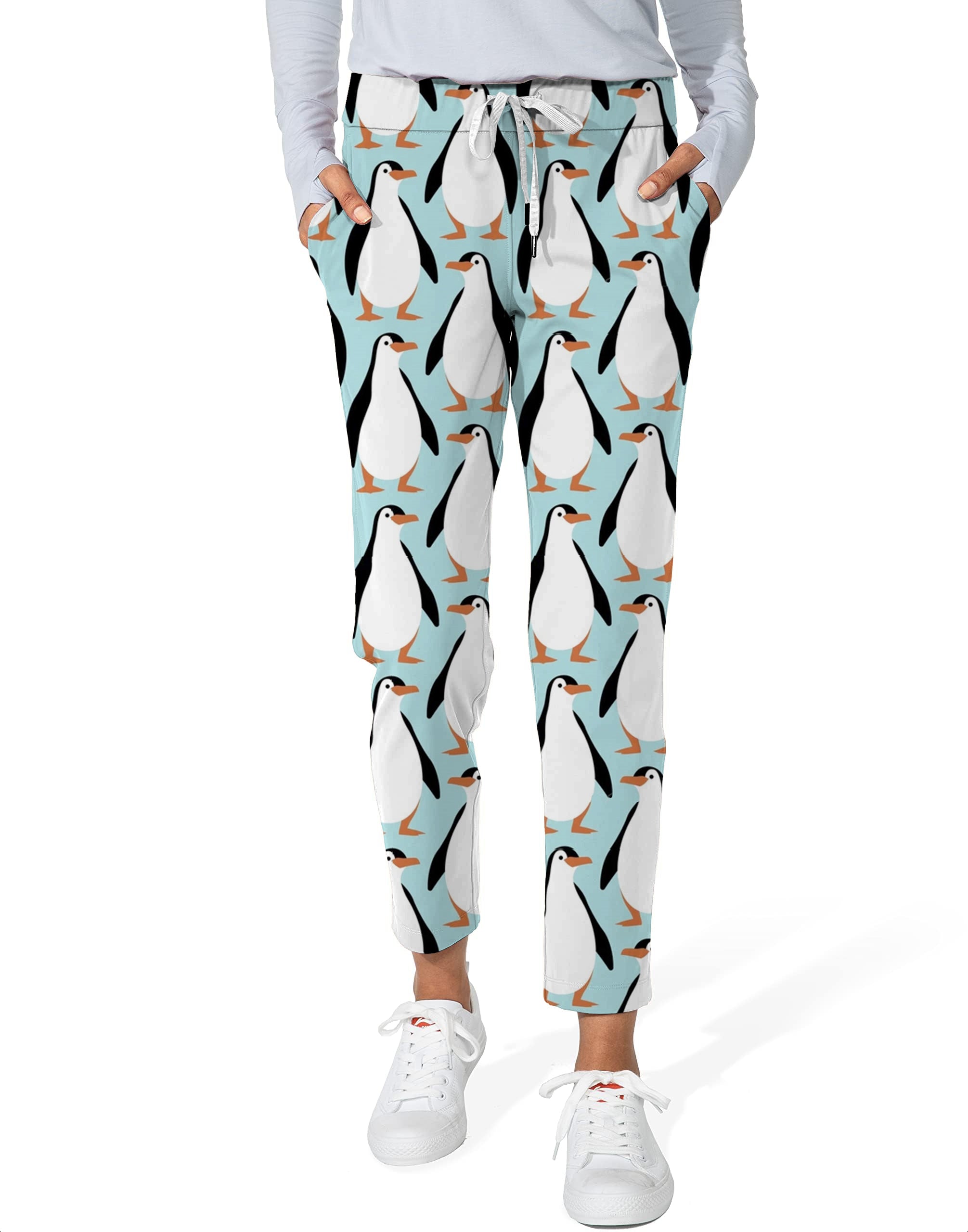 Penguin Party-Women's 7/8 Stretch Ankle Golf Pants