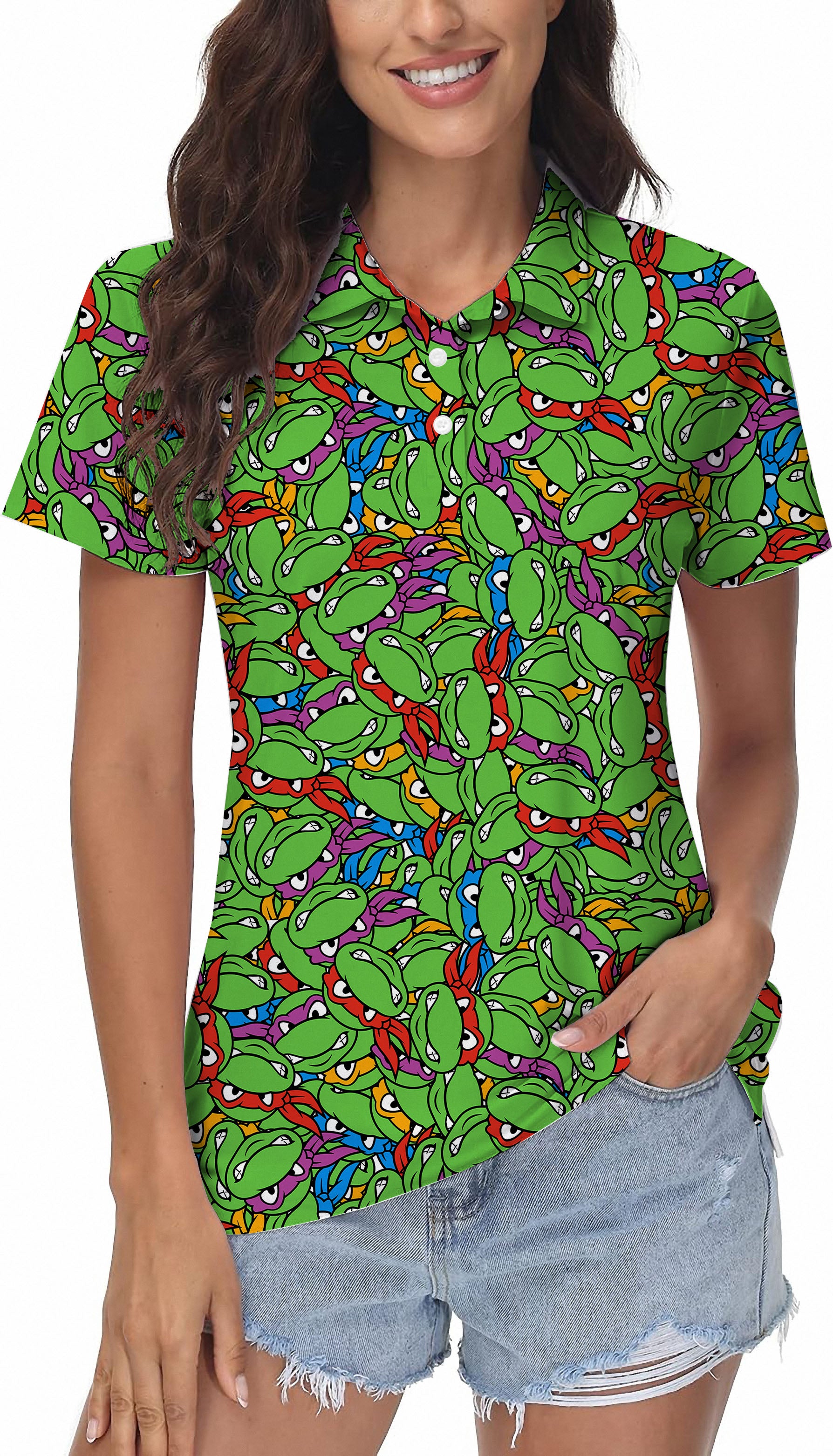 TMNT - Mean Green Women's Golf Polo