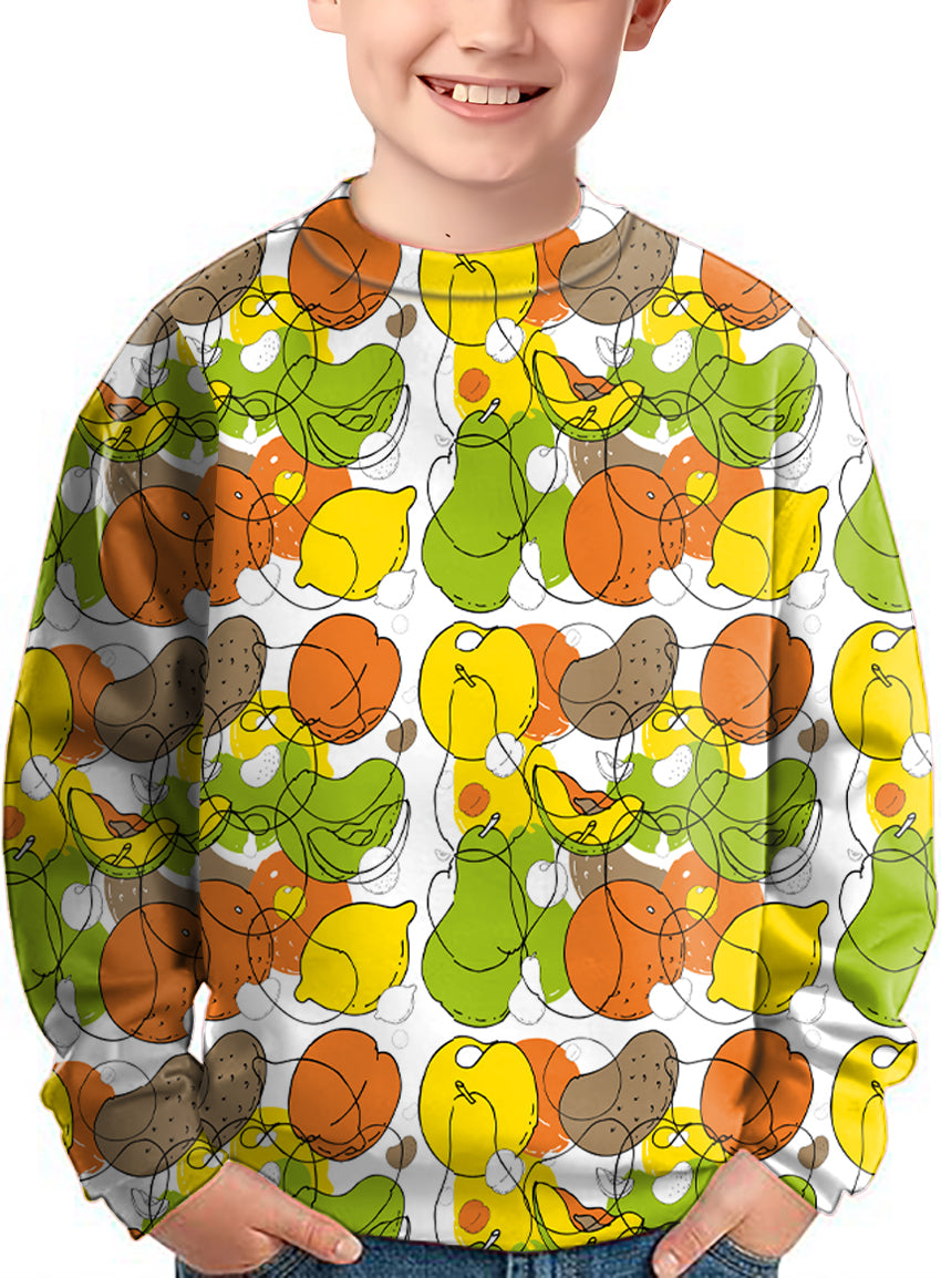 colorfull fruit Crewneck Pullover Kids Ugly Sweater