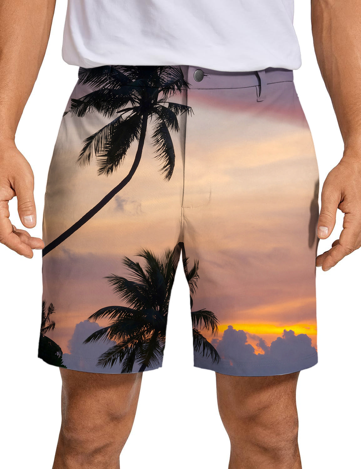 Men's Sunset Palm Tree Golf Shorts