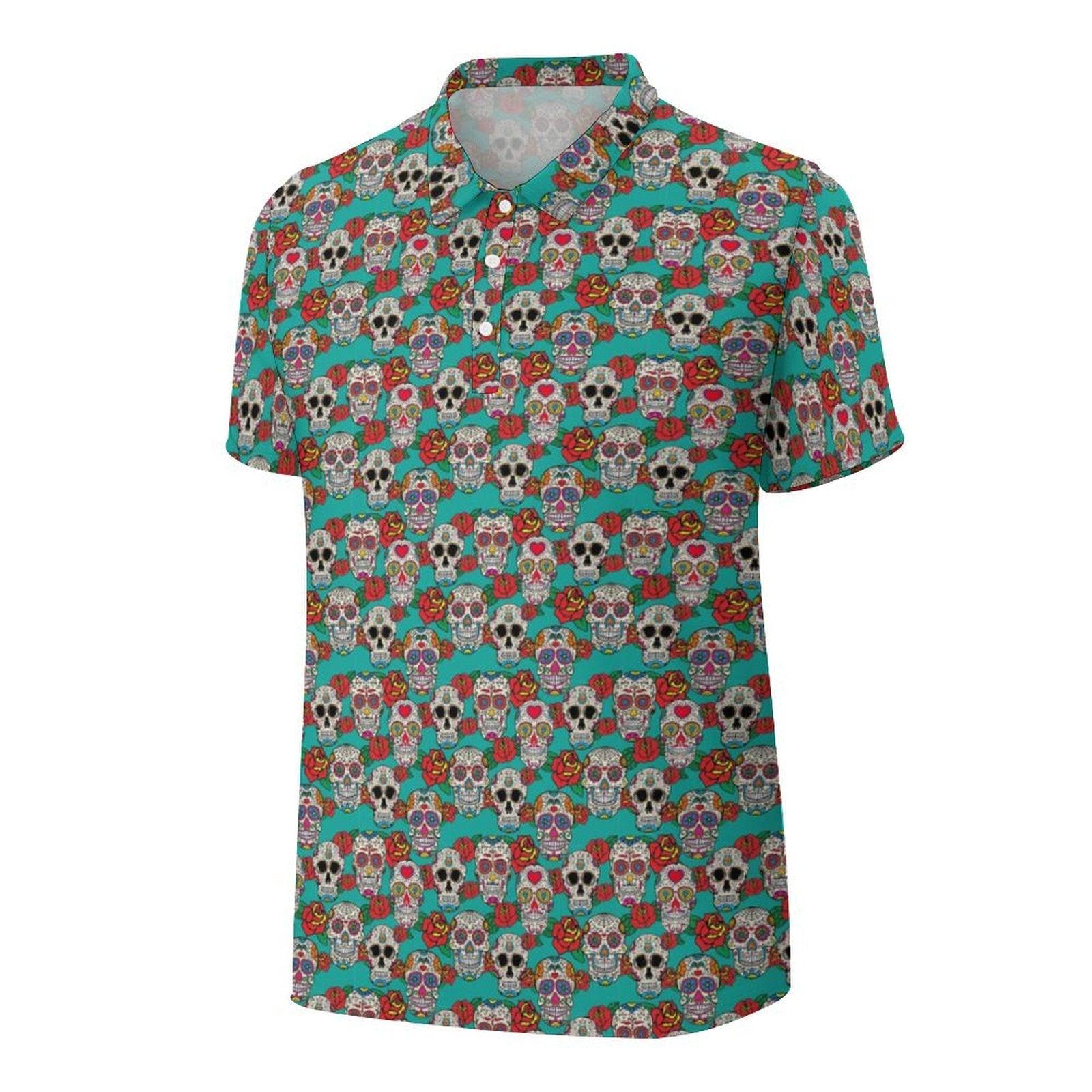 Skull and Rose  Men's golf polo