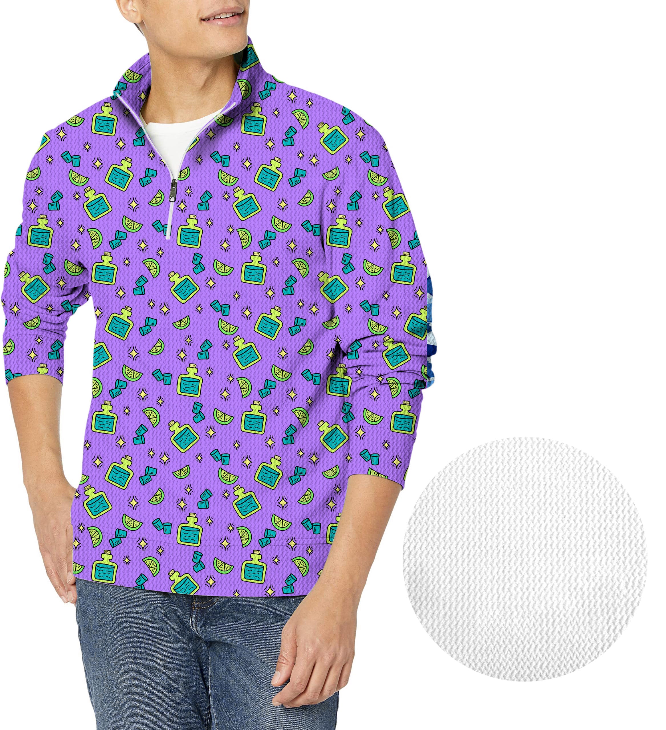 Shots-Men's Golf Waffle Zipper Pullover