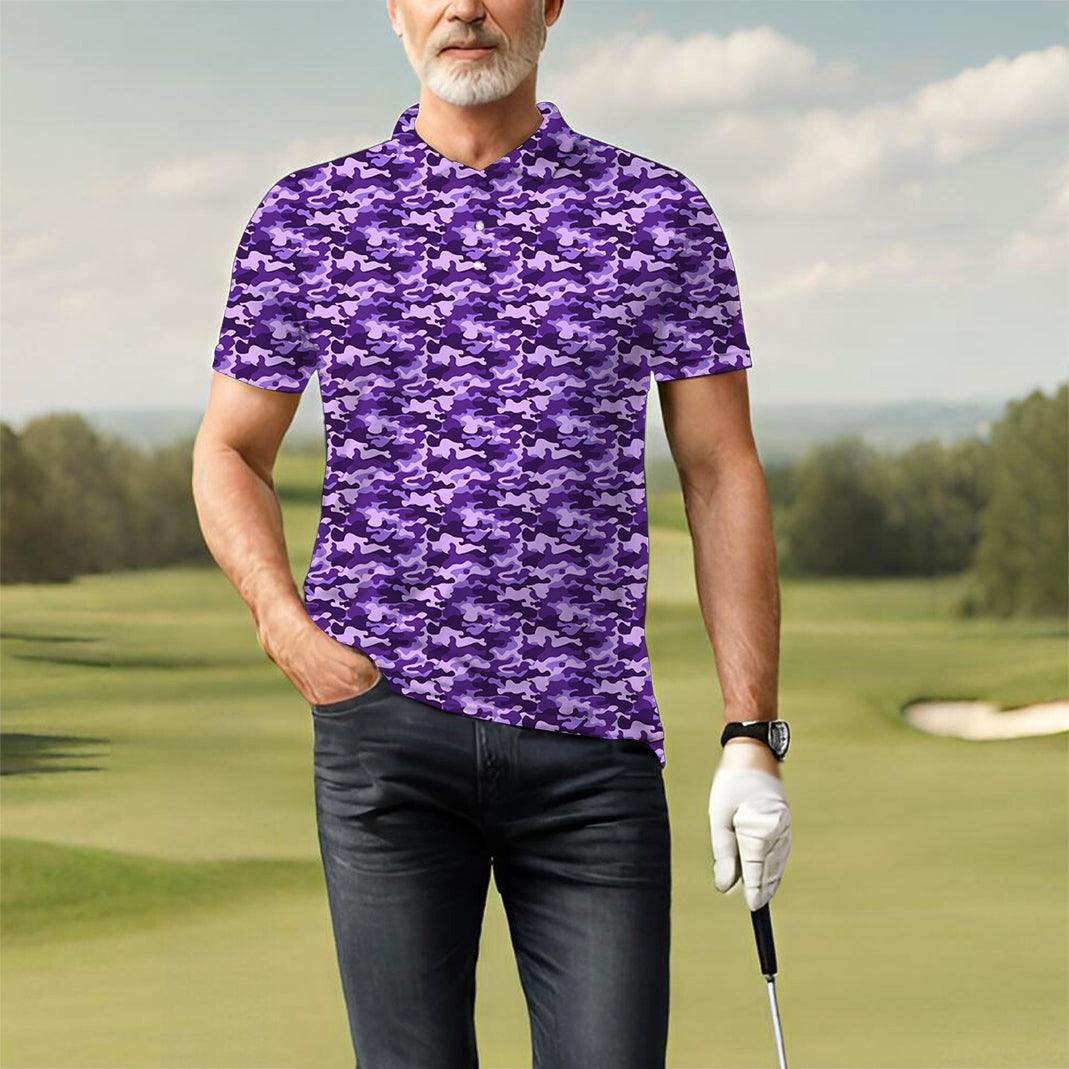 Men's Purple Camo golf polo