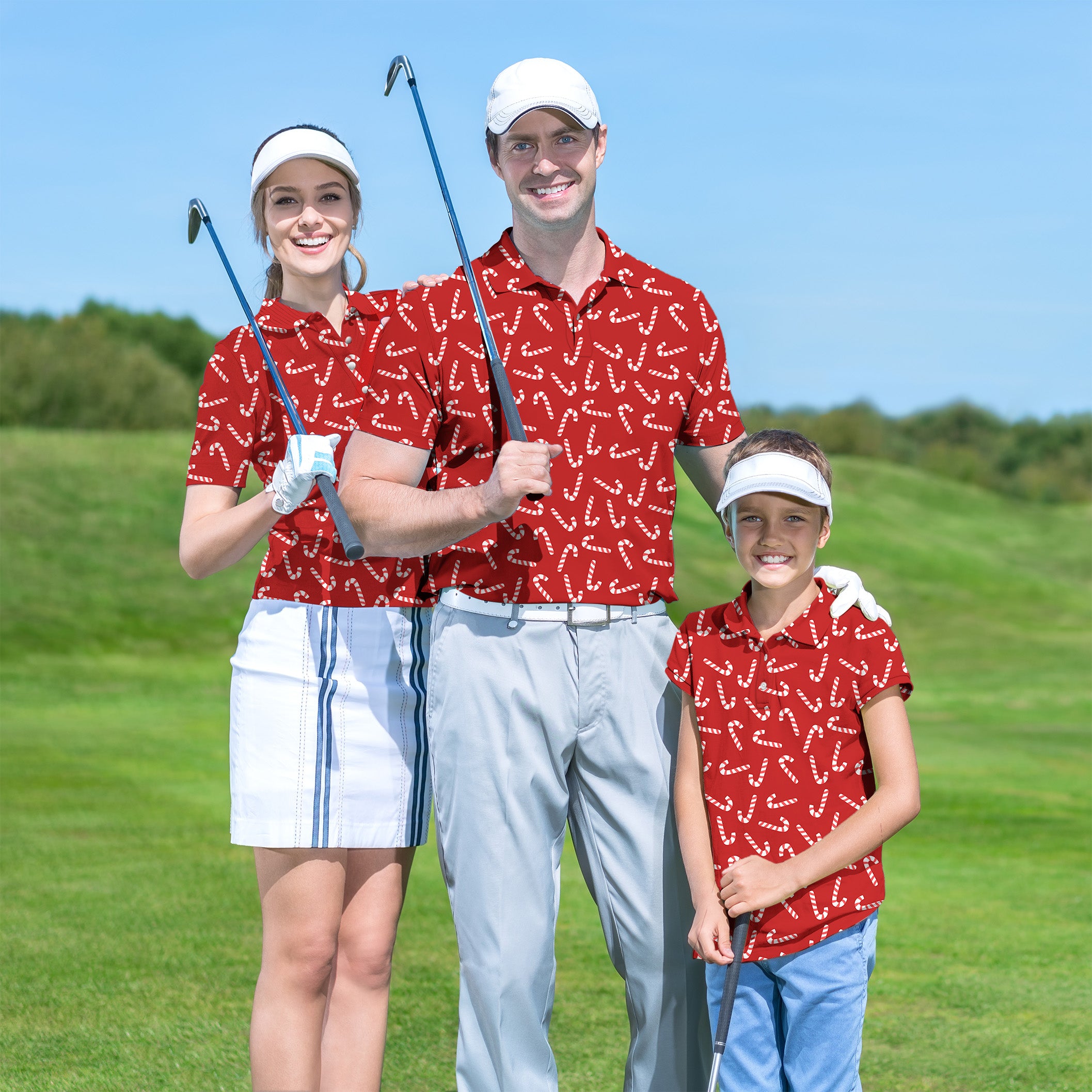 Merry Christmas Golf Polo Men Women youth family set