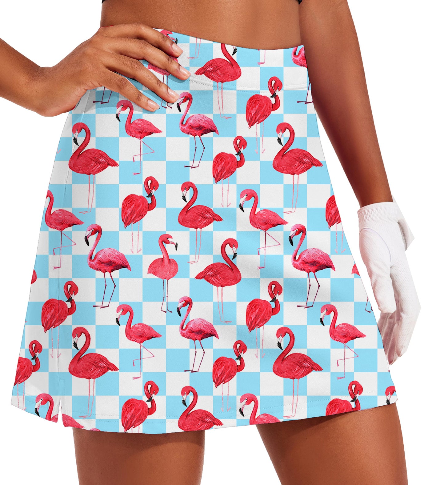 Women's Flamingo Golf Skirts Inner Shorts Pocket