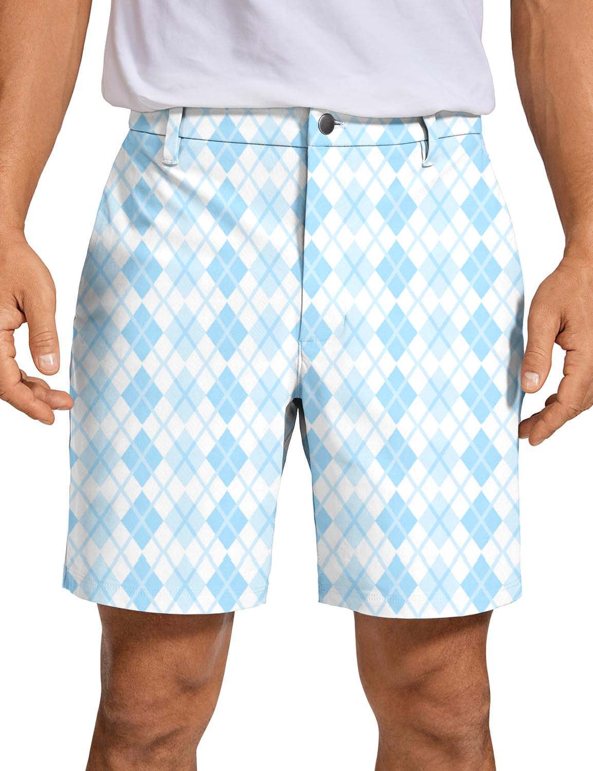 Men's bule grid Golf Shorts