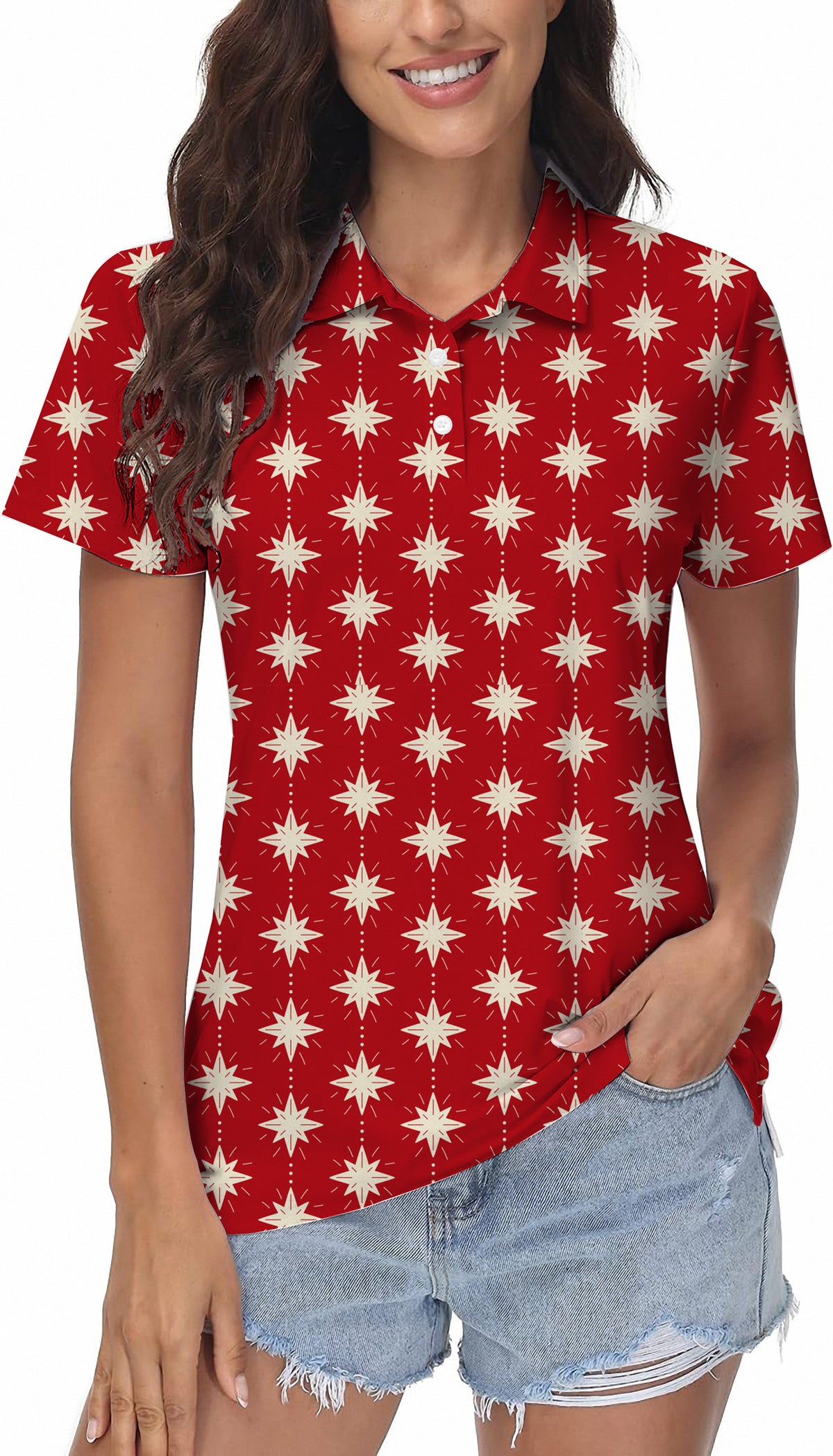 Christmas Star Women's Golf Polo