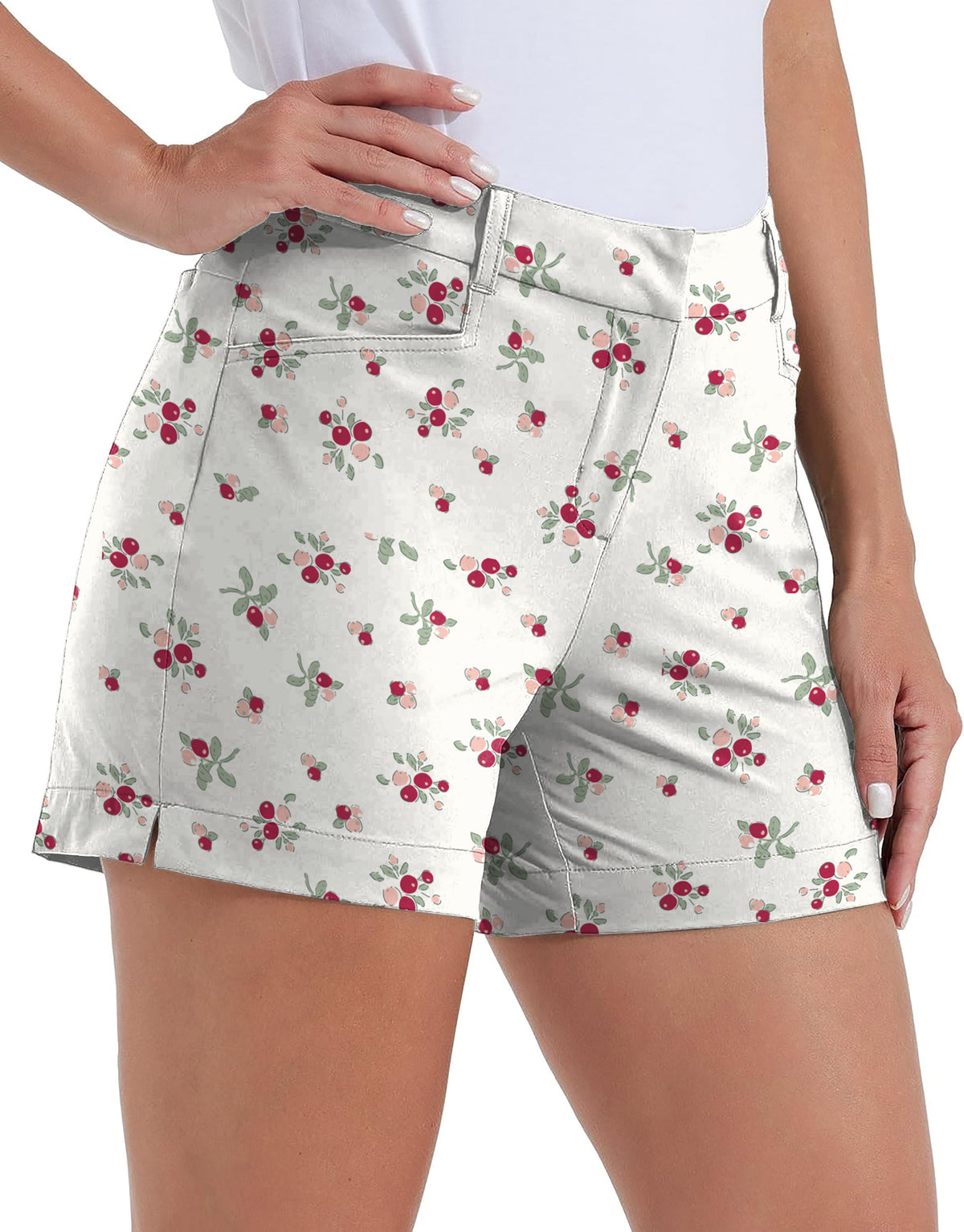Christmas holly berries Polo Own Logo 4.5/7/10 Golf Shorts Quick-Drying Woman Outdoor Casual Shorts With Pockets Waterproof
