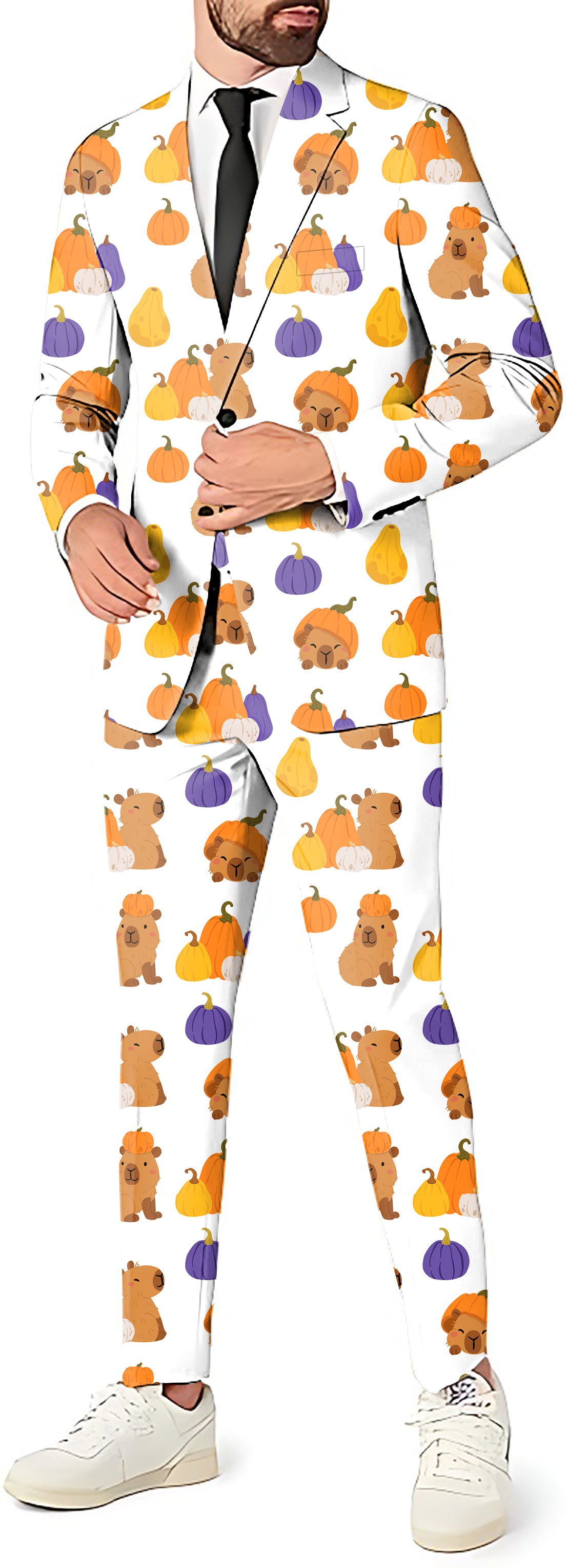Halloween Capybara Men's Party Costumes-Theme Party 2 or 3pcs Suit set-Blazer Pants & Vest