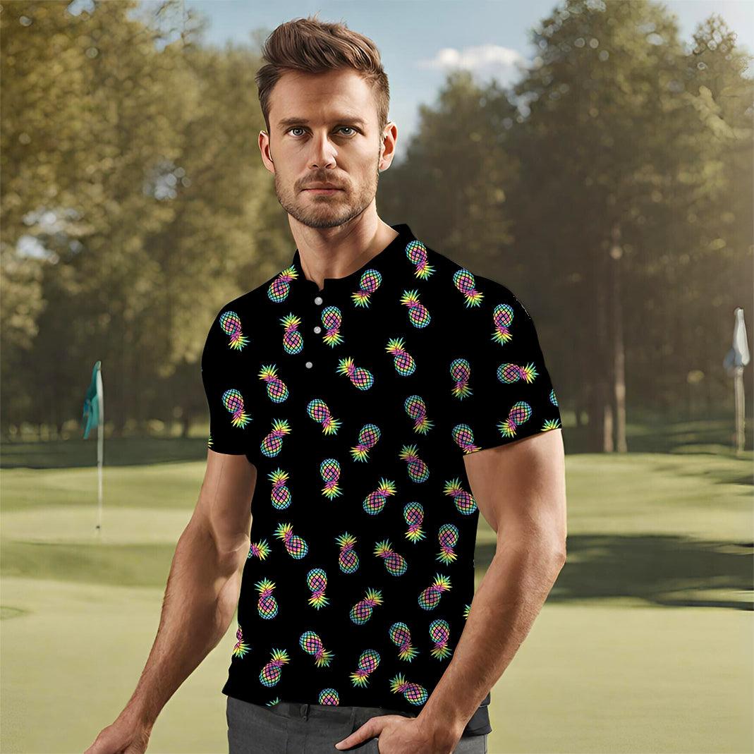 Men's golf polo Colored Pineapple