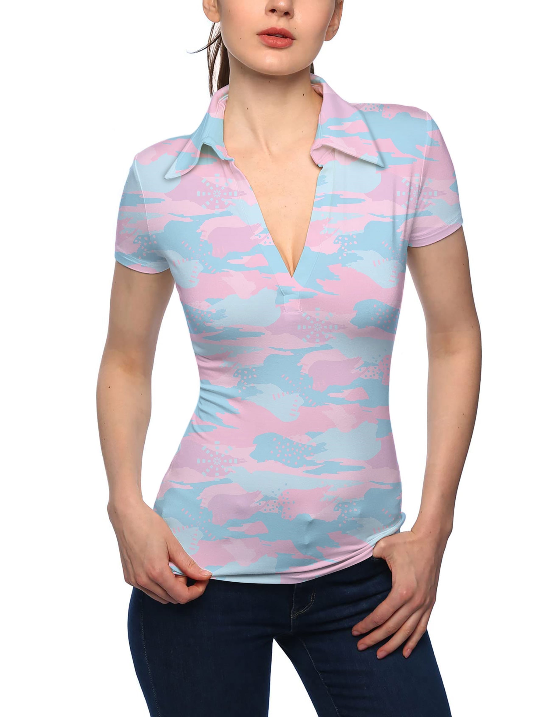 Women's URBAN INSPIRED V Neck Golf Polo