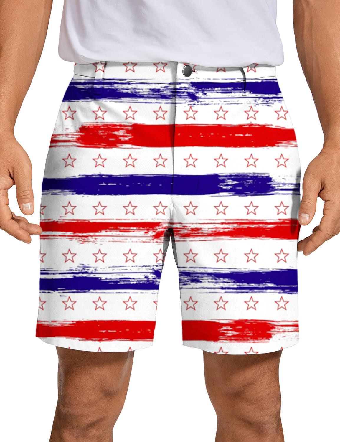 Men Stars & Stripes Golf Shorts