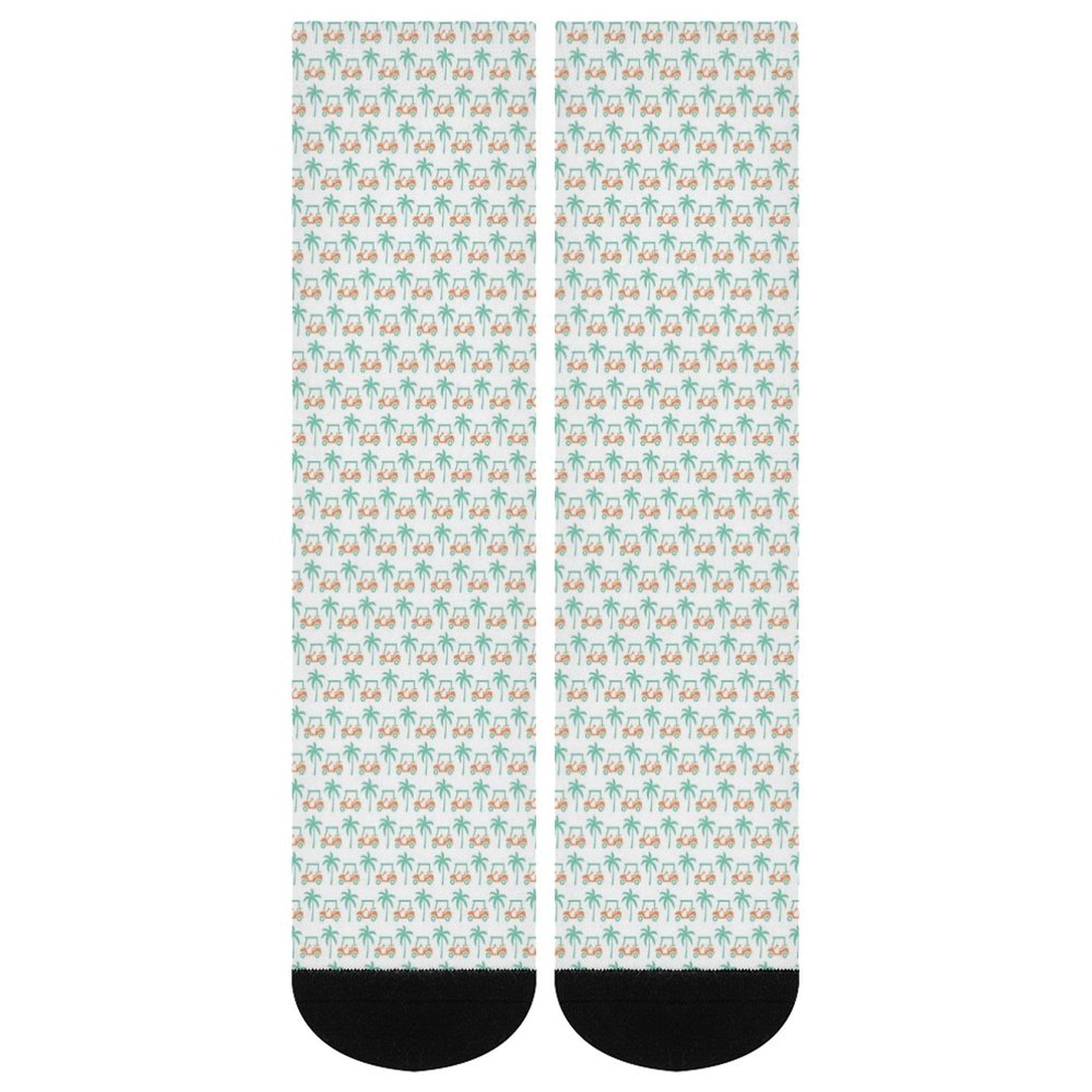 Palm trees and golf carts Prined socks Gifts for Men Women