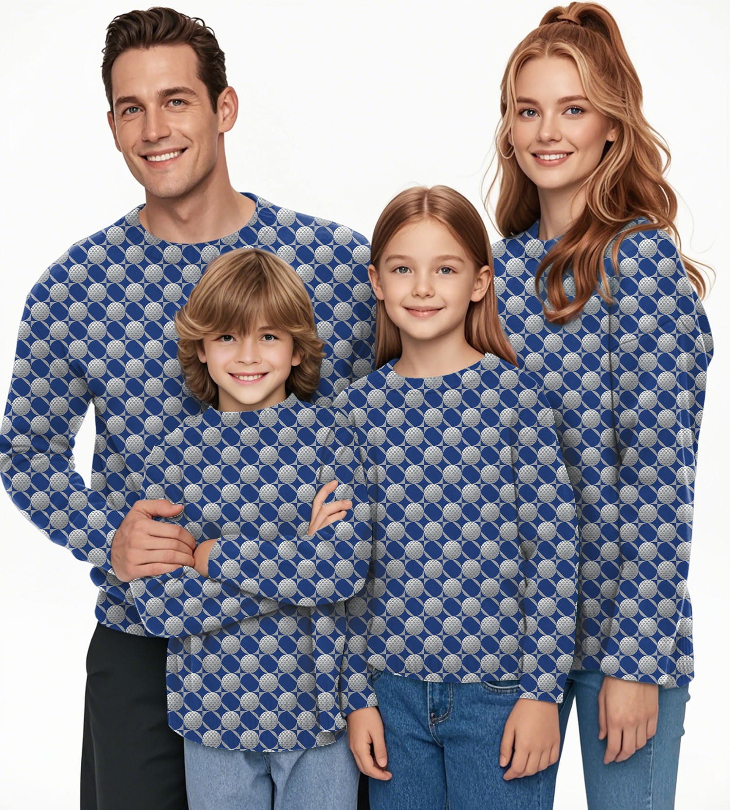 blue golf ball Crewneck Pullover Ugly Sweater Men Women boy girl family limited edition