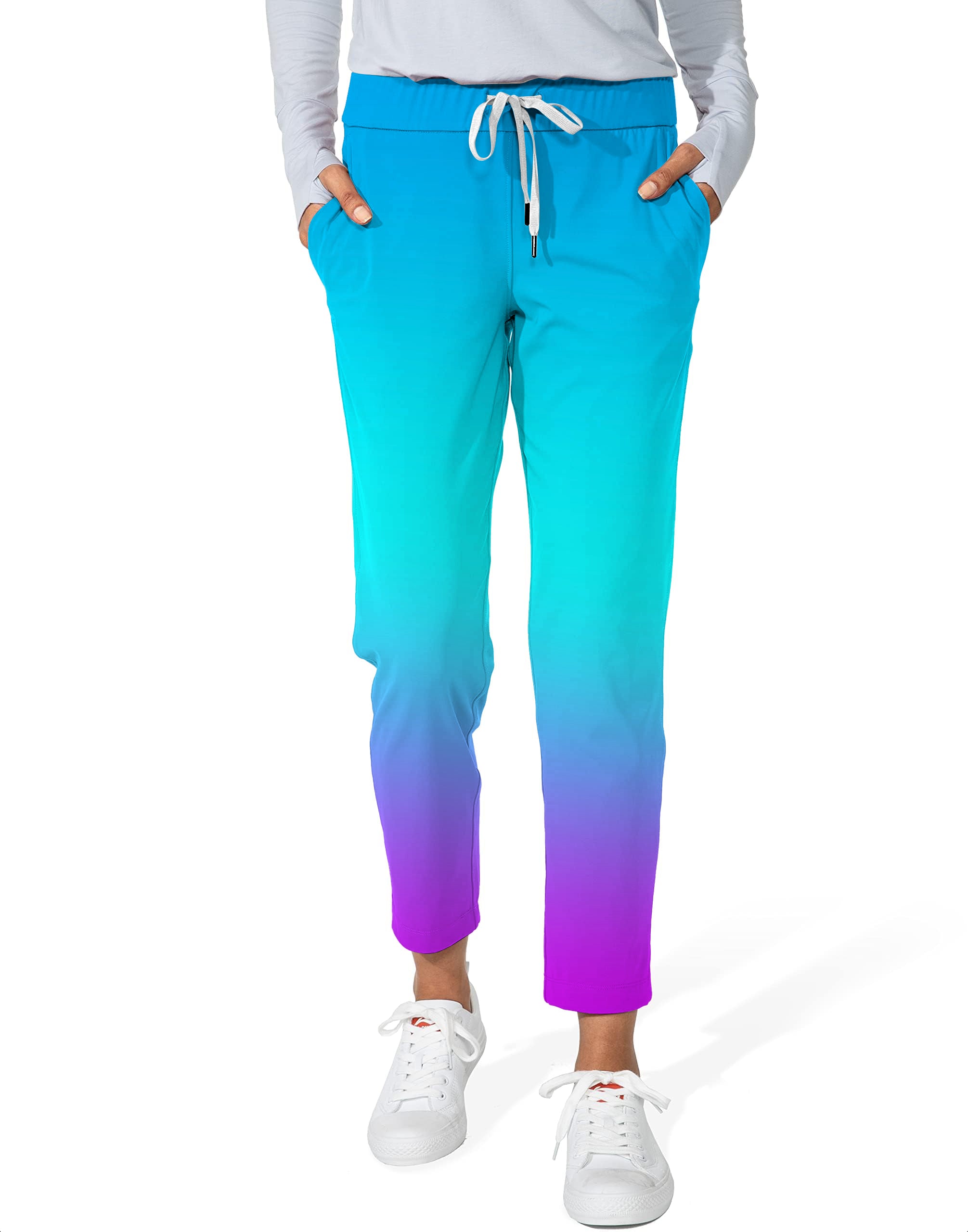 Neon Gradients-Women's 7/8 Stretch Ankle Golf Pants