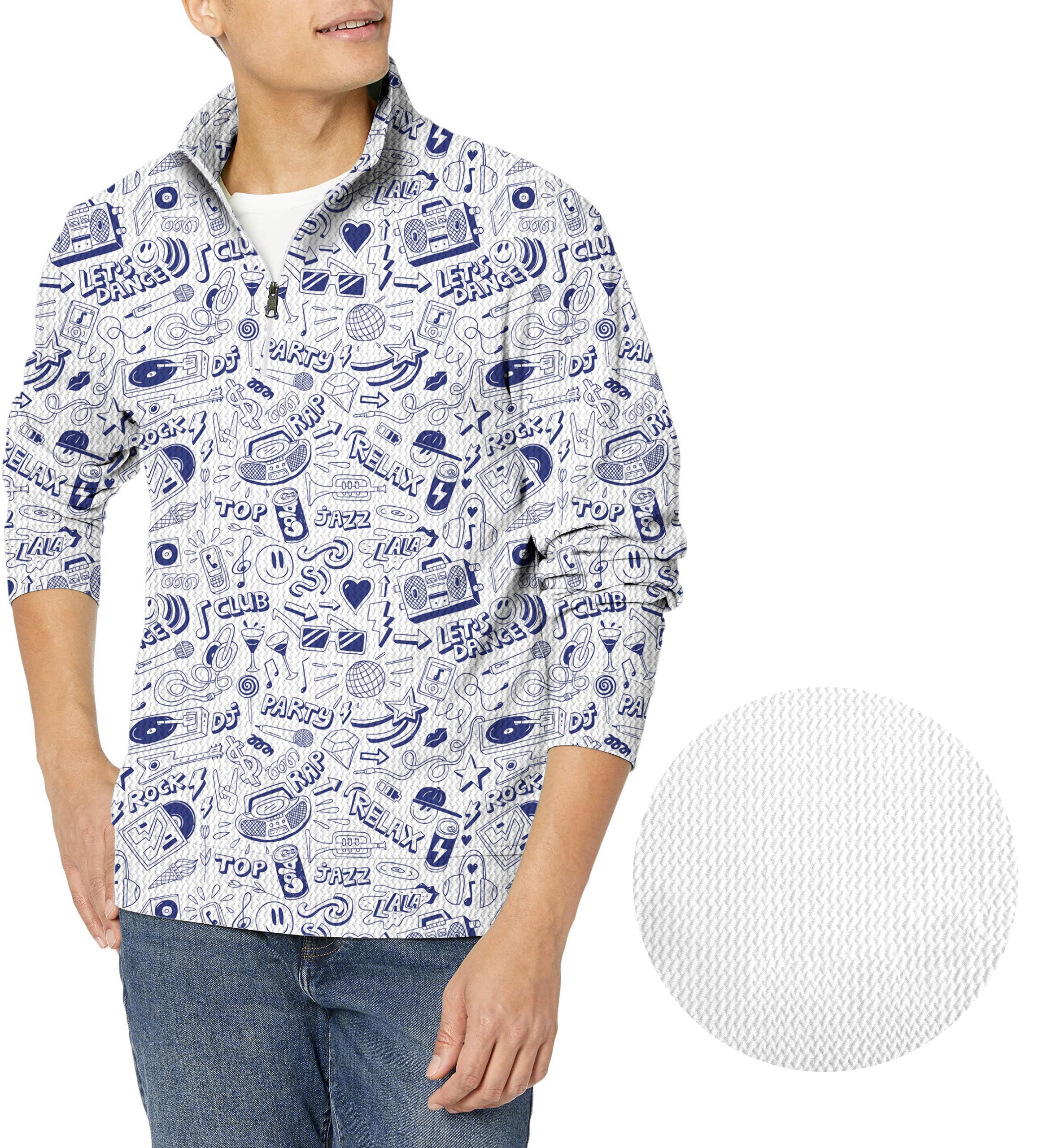 Fore Play-Men's Golf Waffle Zipper Pullover