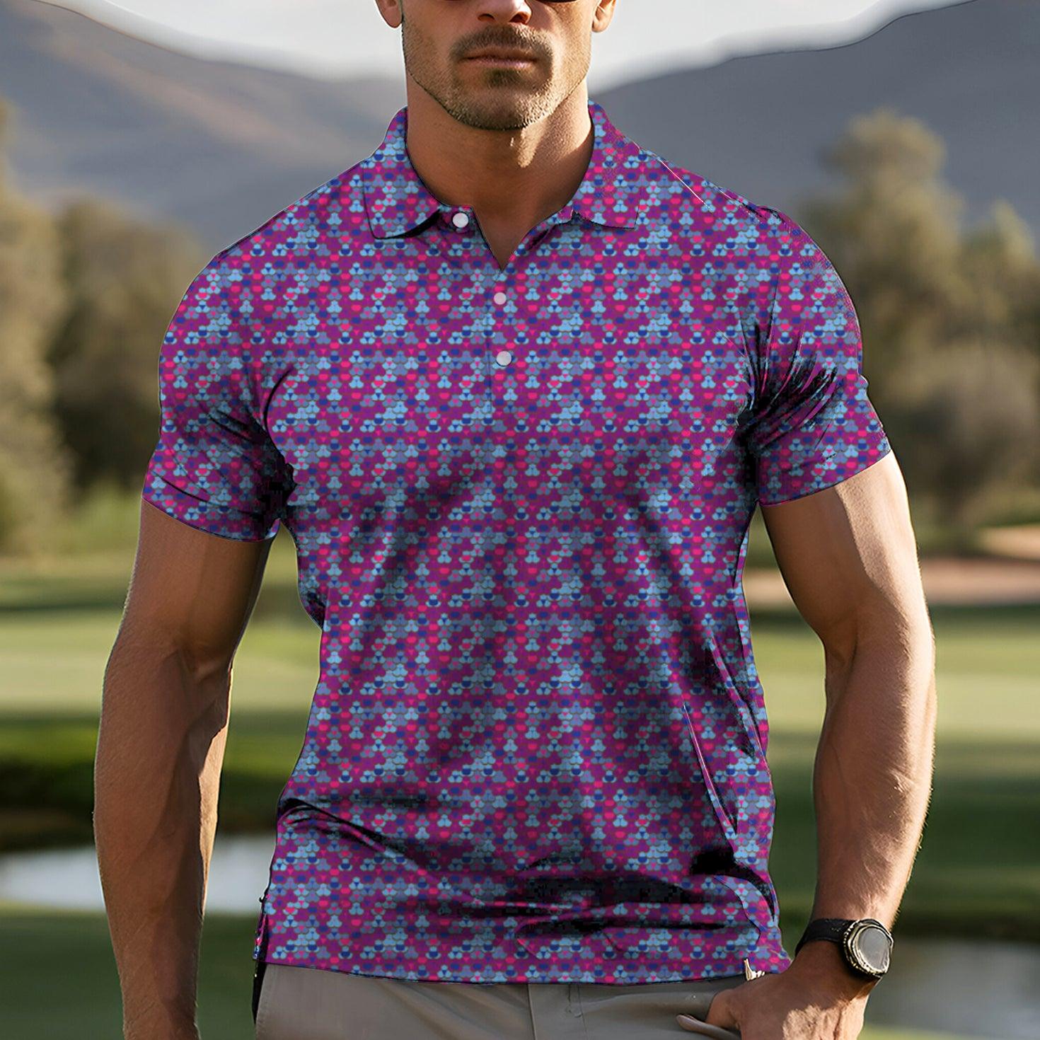 Men's golf polo colorful world