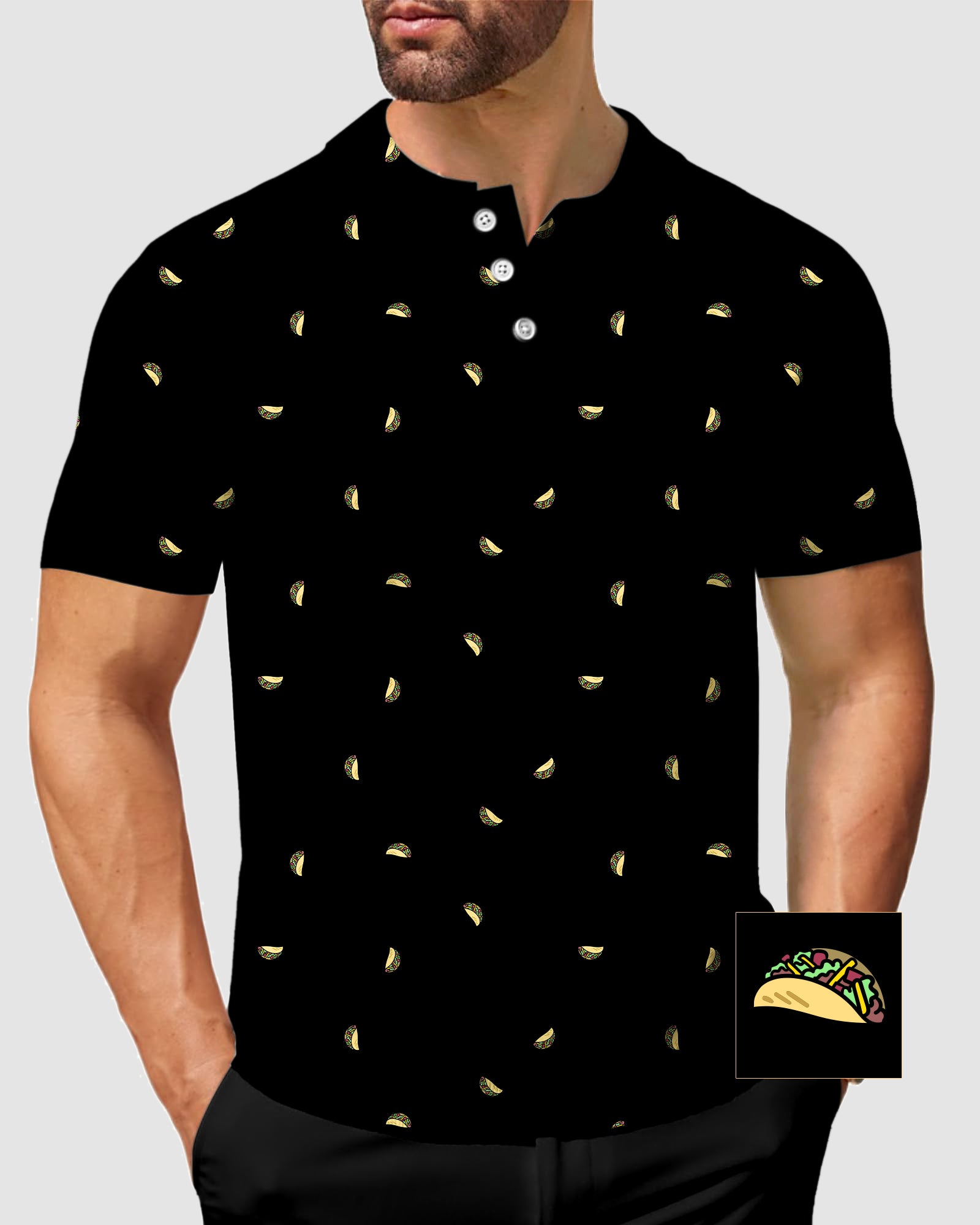 Men's Taco Custom The Background Color Polo