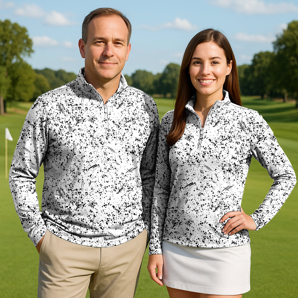 Cookies & Cream Couple Golf Active 3/4 Zipper Top Long Sleeves