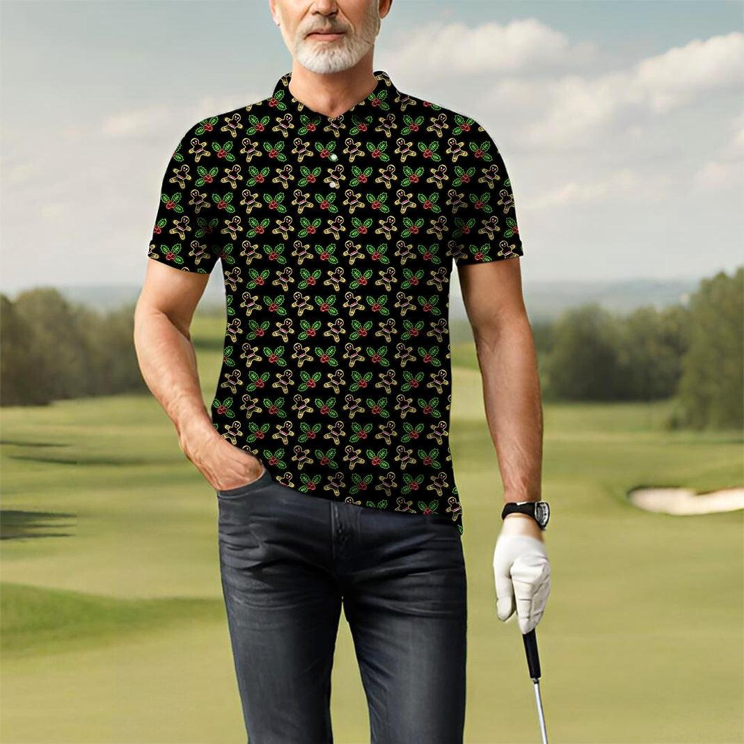 Men's Neon Gingerbread Man golf polo