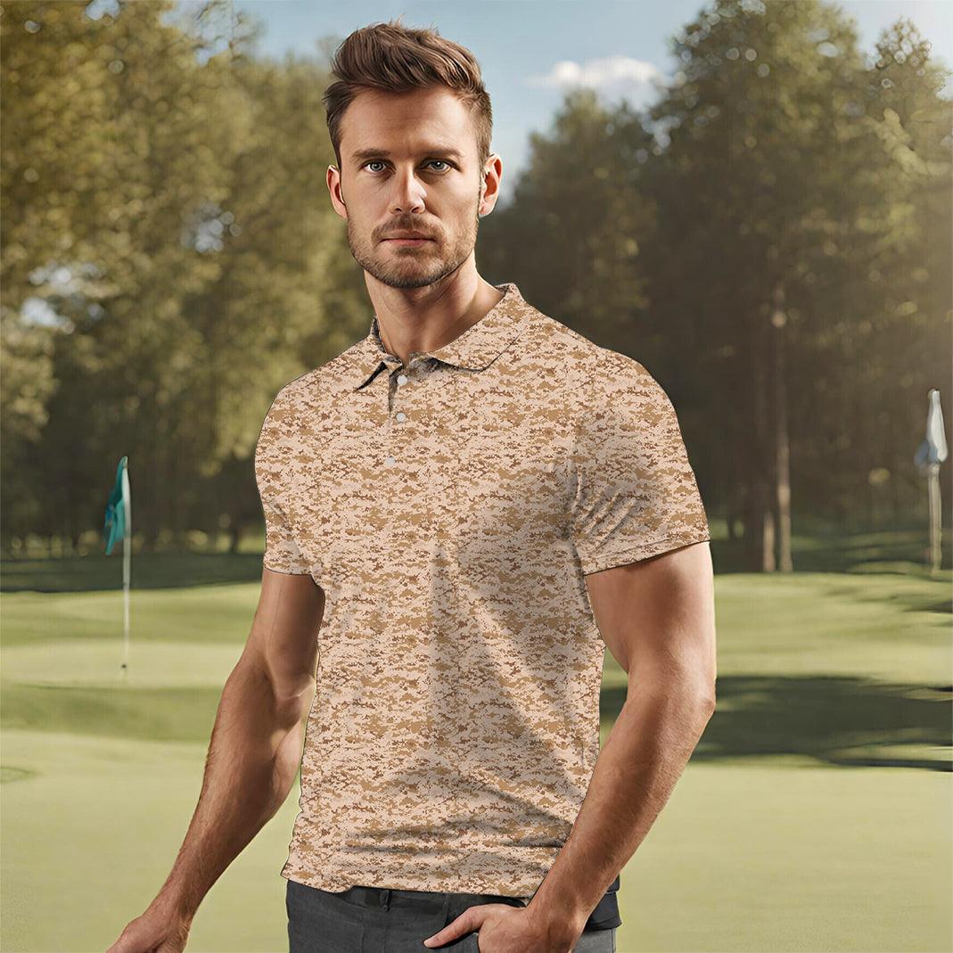 Men's golf polo Desert Camo