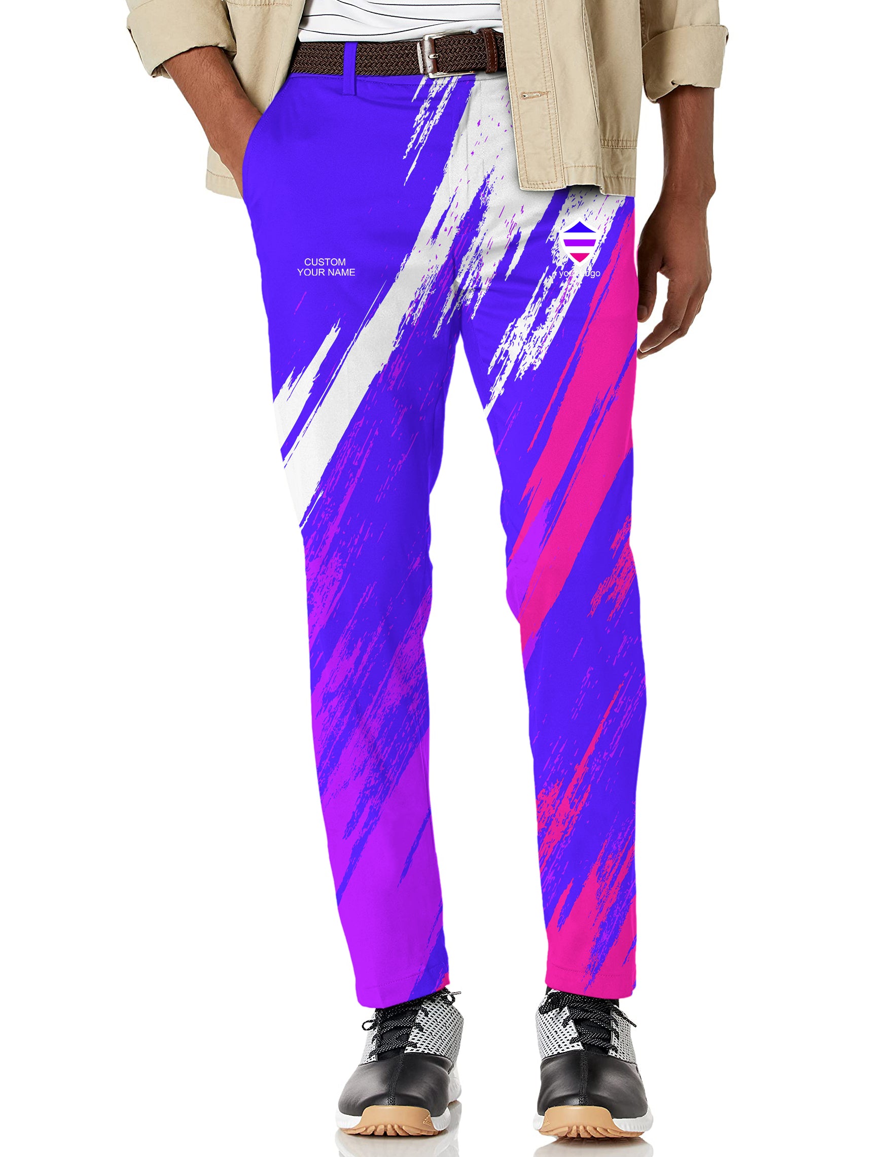 Men's blue purple pink sport Team Stretch Golf Pants