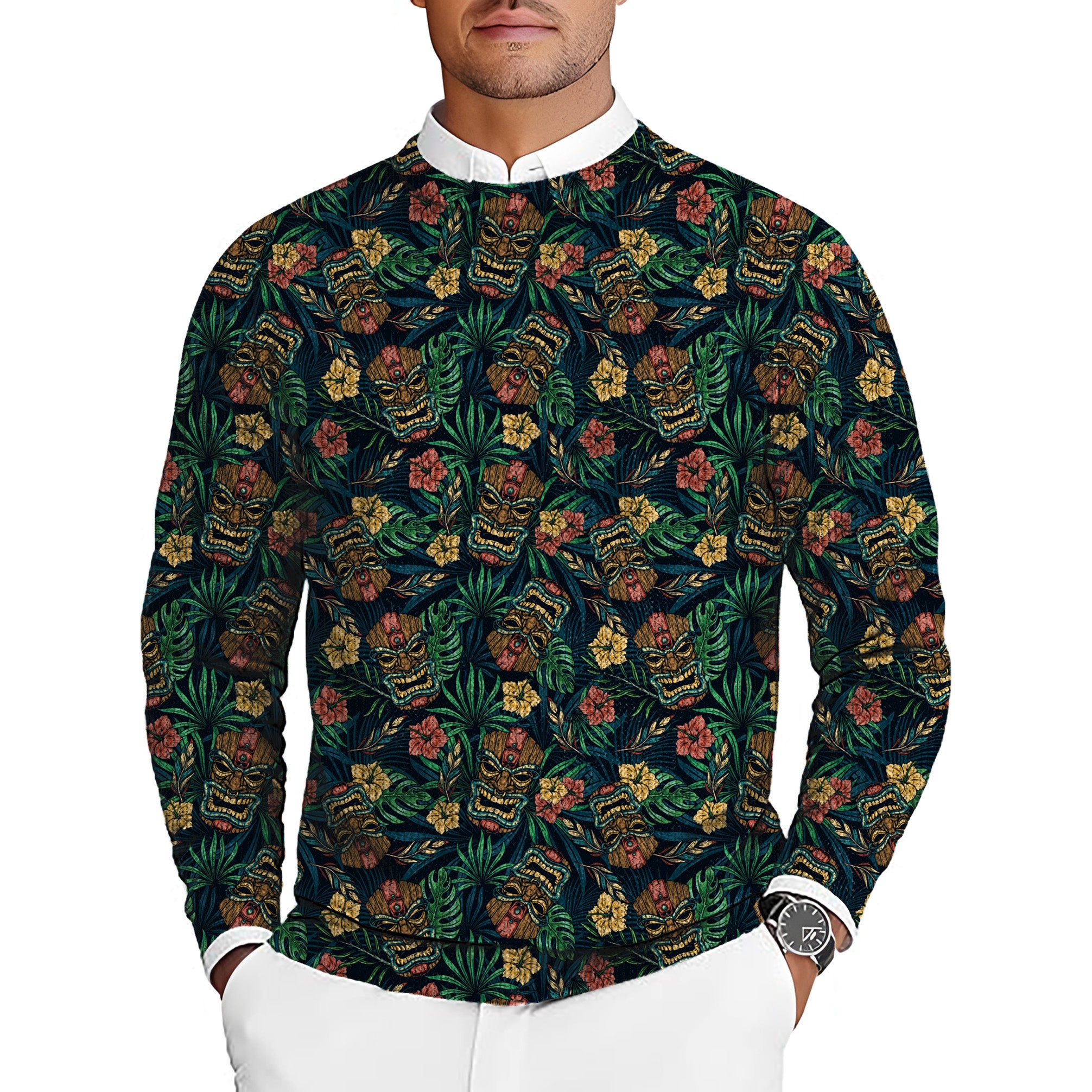 Masked Sacrifice Men's Golf Crewneck Pullover Sweaters Ugly Sweater