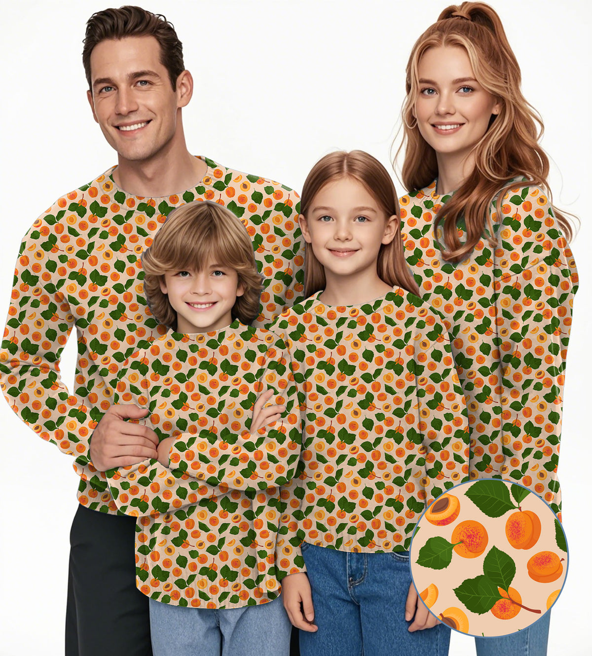 Peach leaves Crewneck Pullover Ugly Sweater Men Women boy girl family