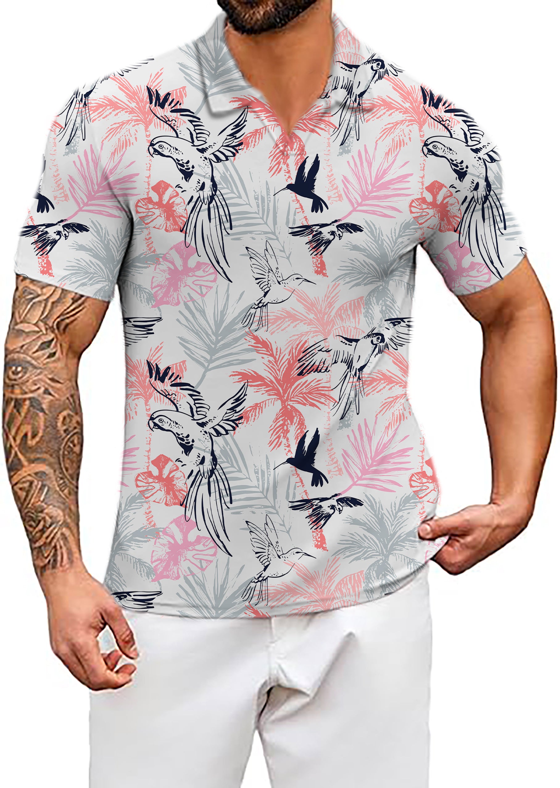 Men's Birdie Bliss V Neck Golf Polo Shirts