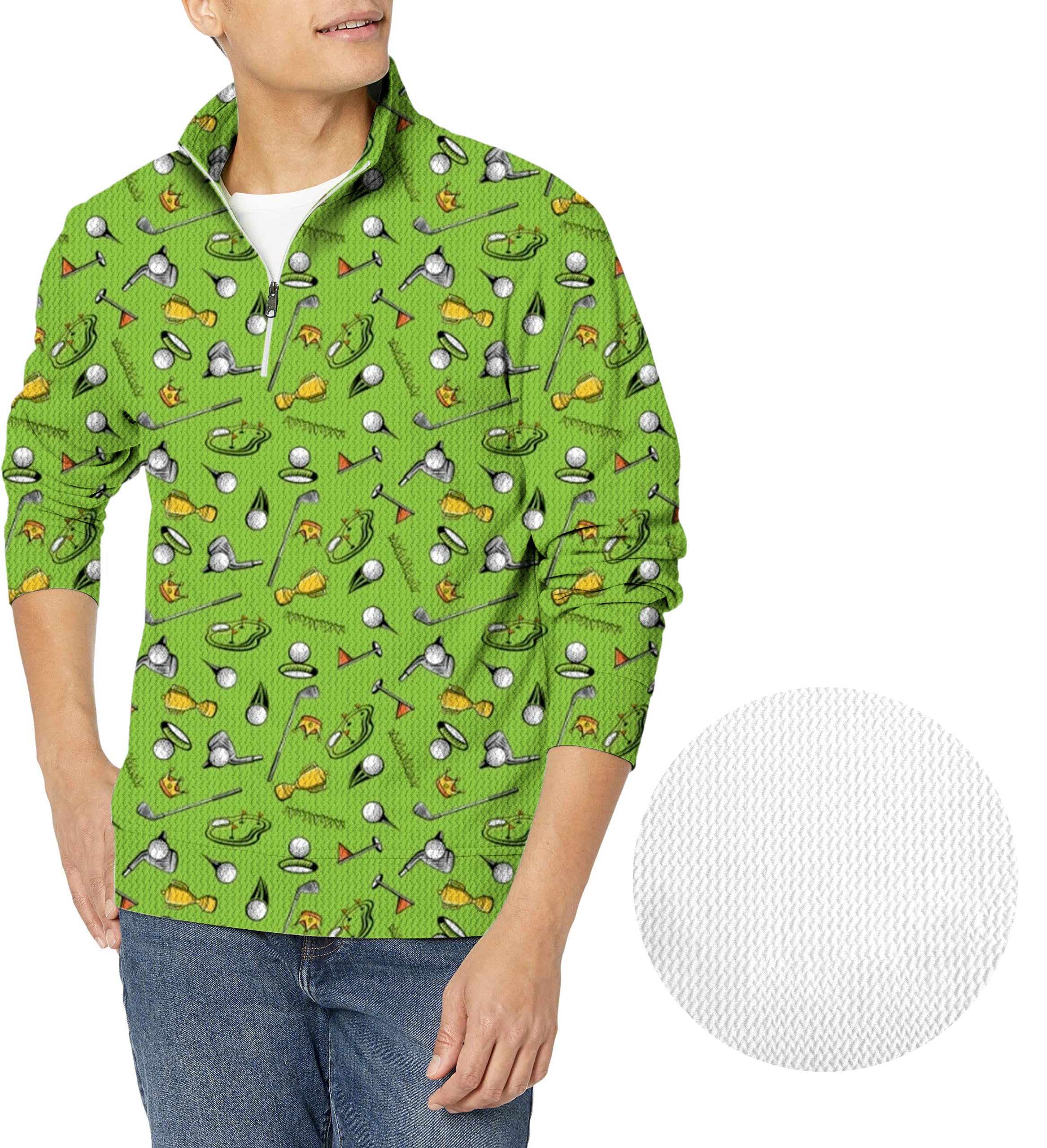Stadium Champion-Men's Golf Waffle Zipper Pullover