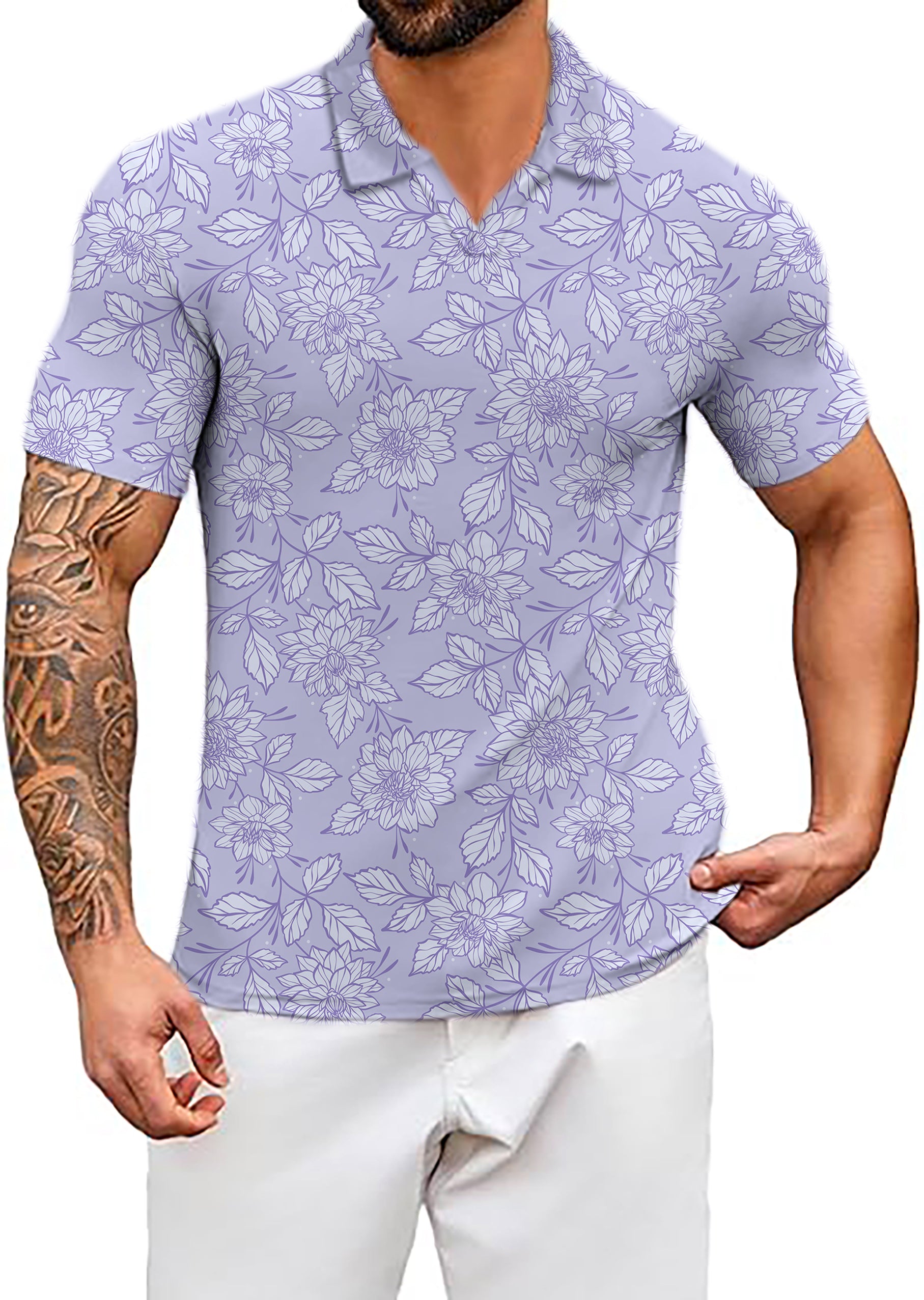 Men's Dahlia Drive V Neck Golf Polo Shirts