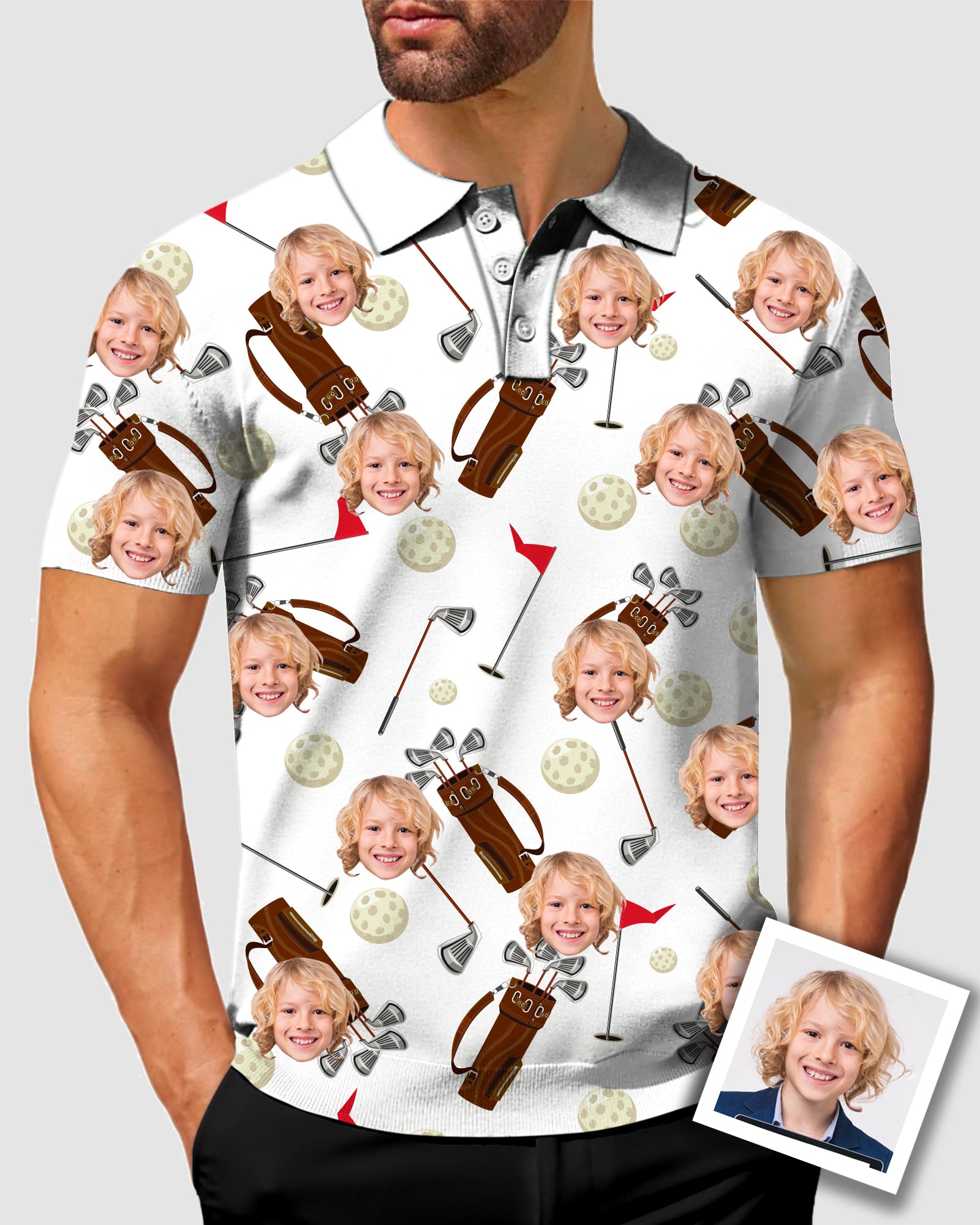 Men's To My Dad Custom Face Men's Golf Polo Father's Day Gift Polo